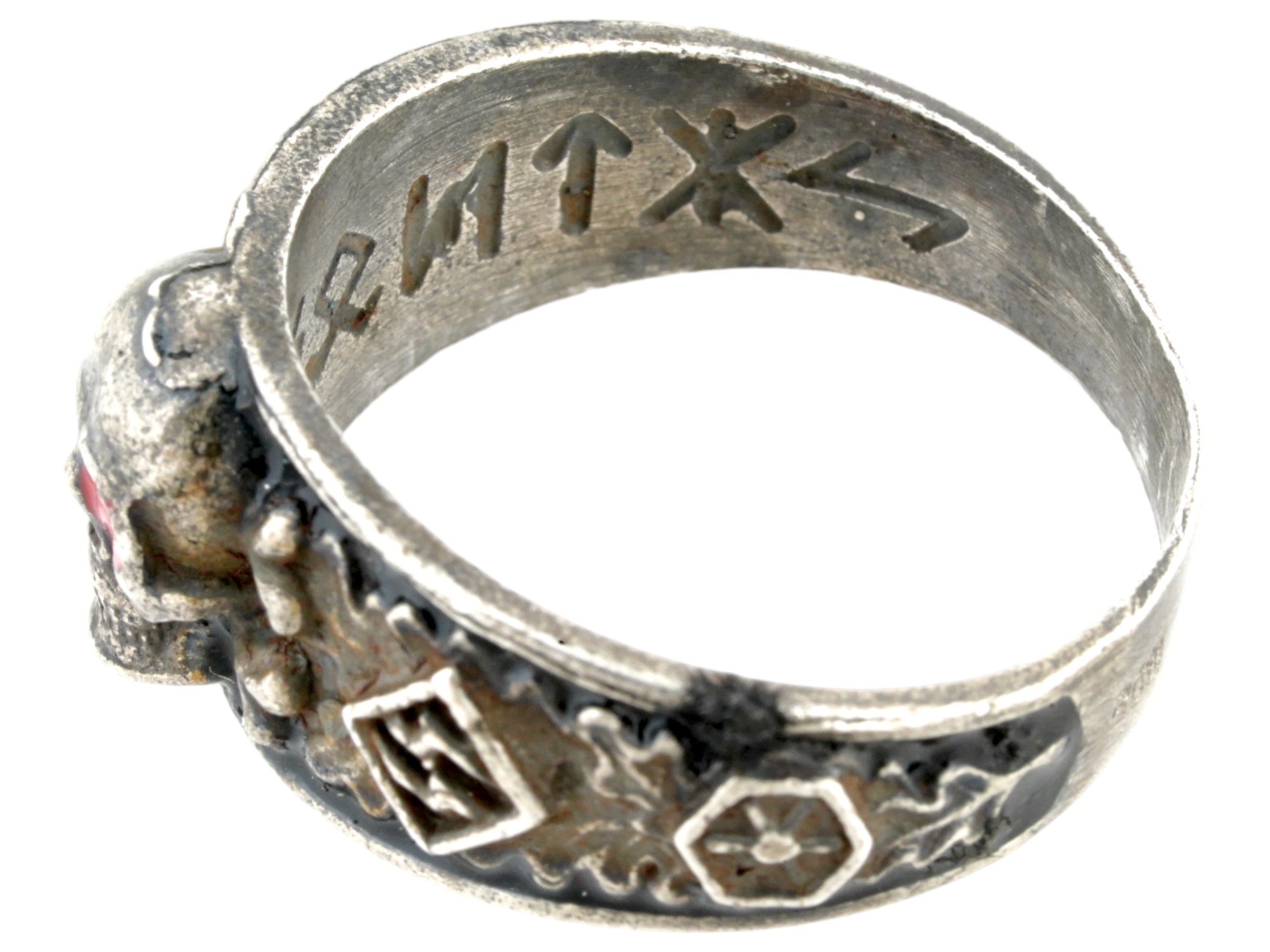 WWII MODEL SS SECRET SOCIETY AHNENERBE SILVER RING PIC-4