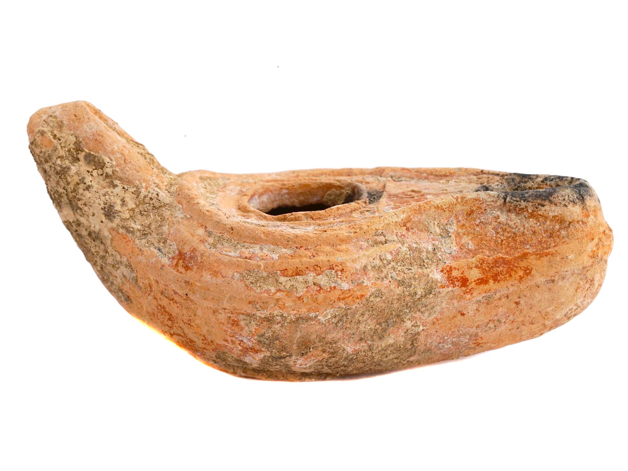 ANCIENT ROMAN EMPIRE UNGLAZED TERRACOTTA OIL LAMP PIC-3