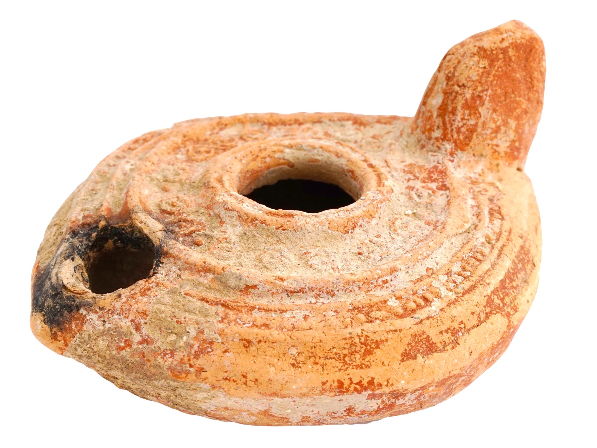 ANCIENT ROMAN EMPIRE UNGLAZED TERRACOTTA OIL LAMP PIC-0