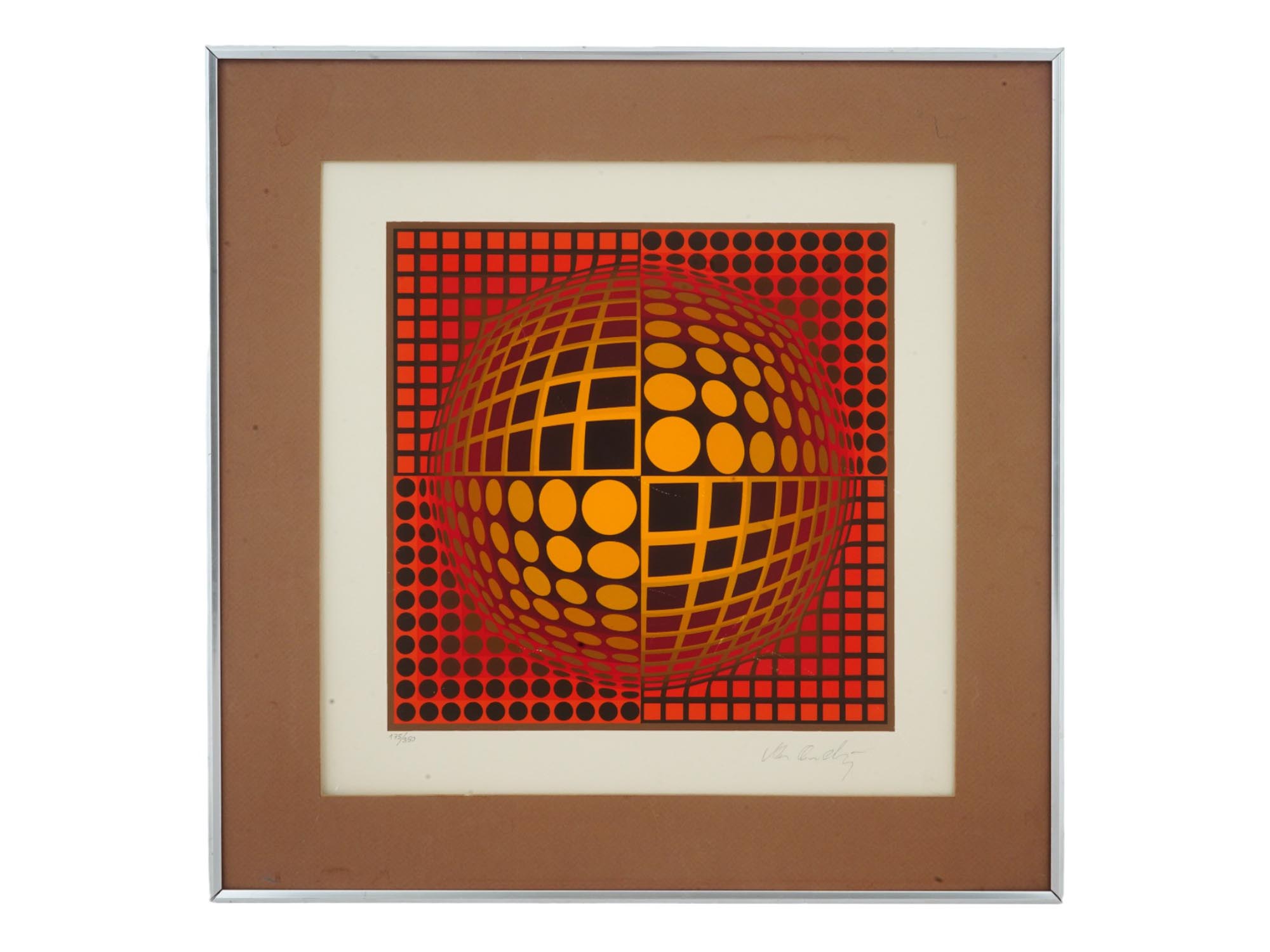 VICTOR VASARELY SIGNED LTD ED SERIGRAPH PRINT W COA PIC-0