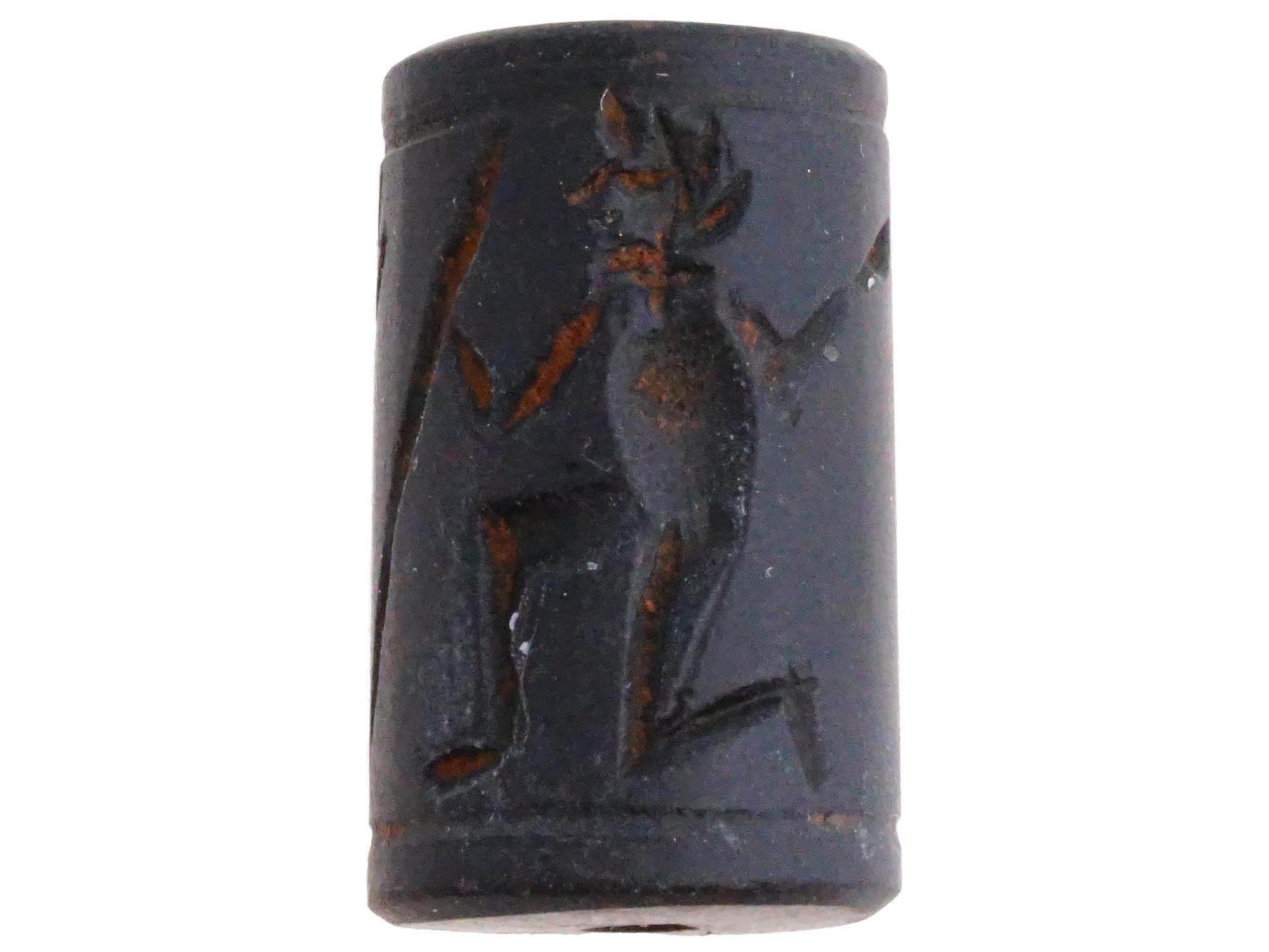ANCIENT NEAR EASTERN SASSANIAN CARVED HEMATITE SEAL PIC-1