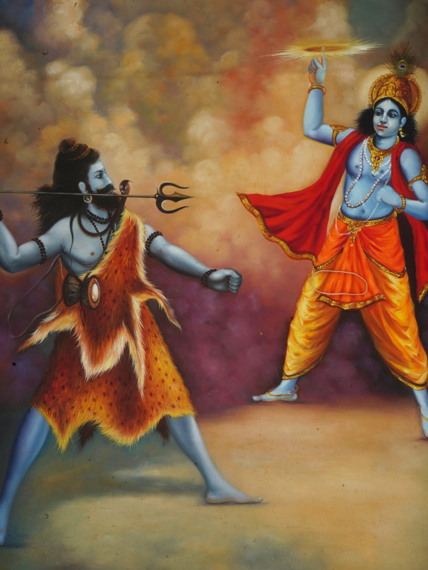 INDIAN MYTHOLOGICAL OIL PAINTING BY MV DHURANDHAR PIC-1