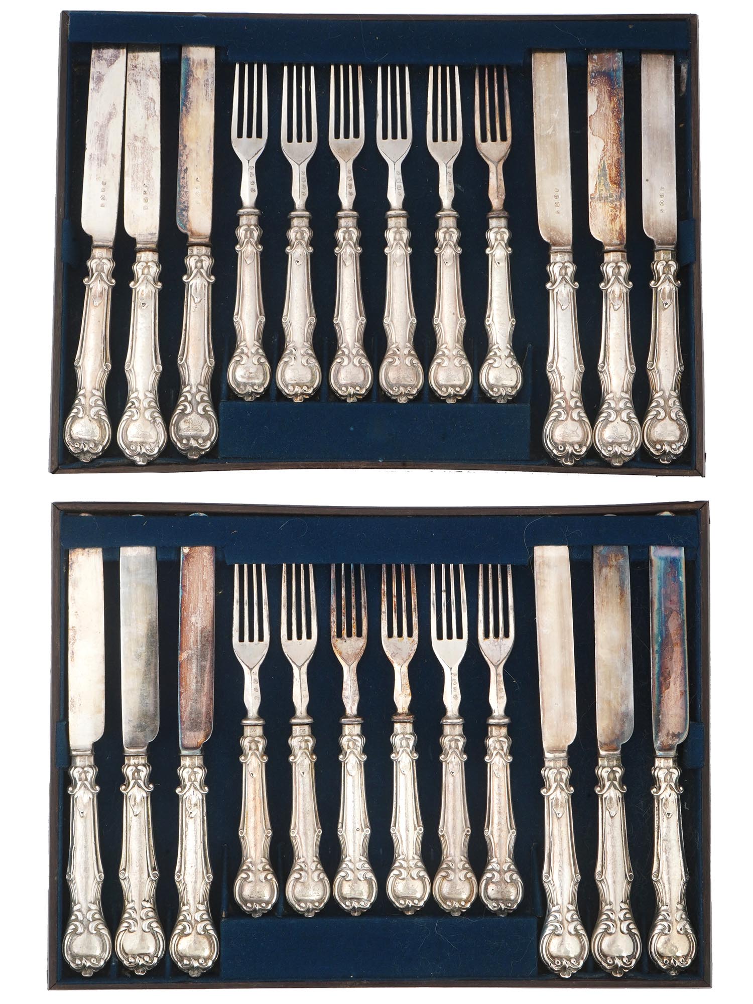 EARLY 20TH C ENGLISH STERLING SILVER FLATWARE SET PIC-1
