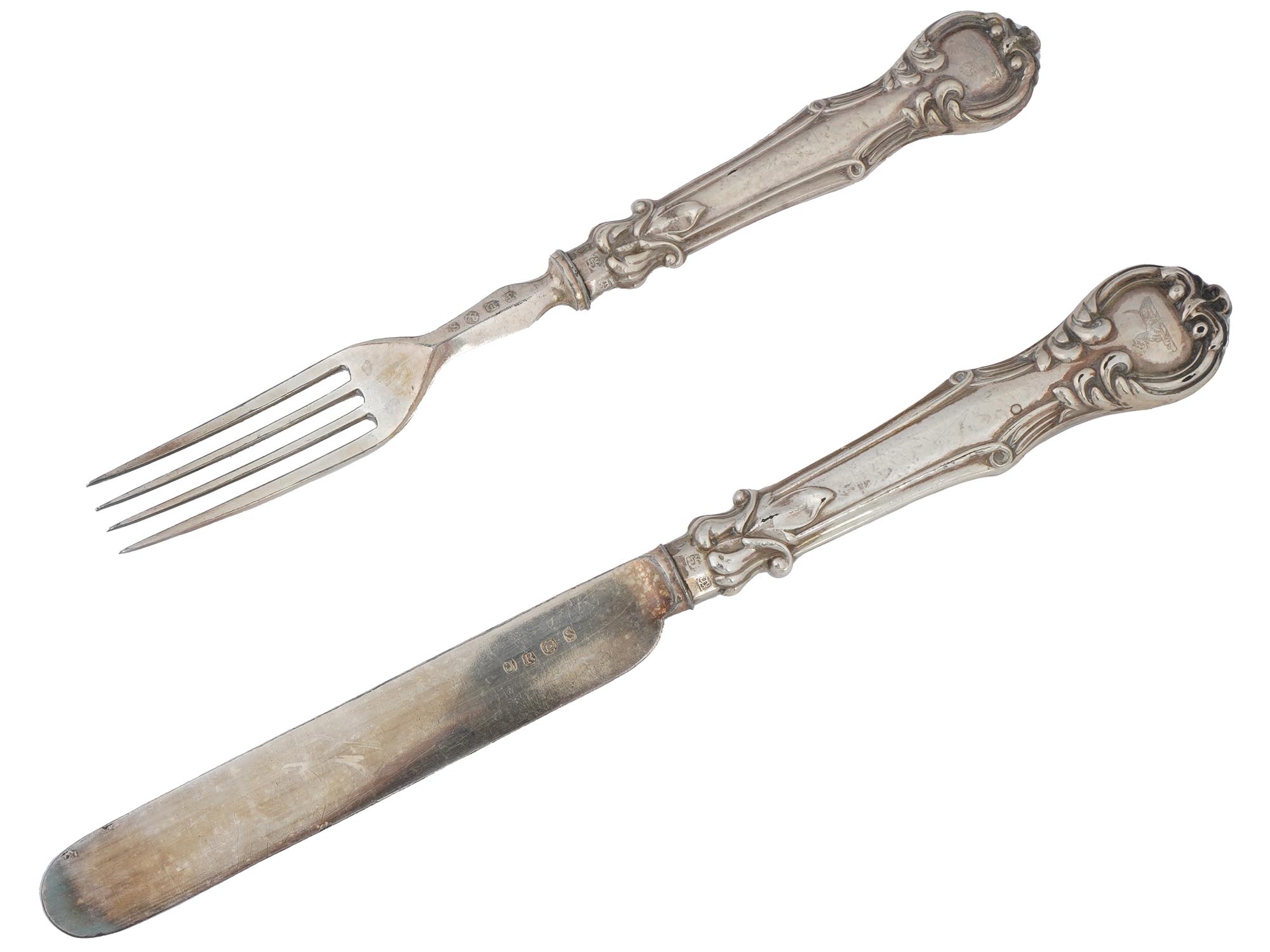 EARLY 20TH C ENGLISH STERLING SILVER FLATWARE SET PIC-4