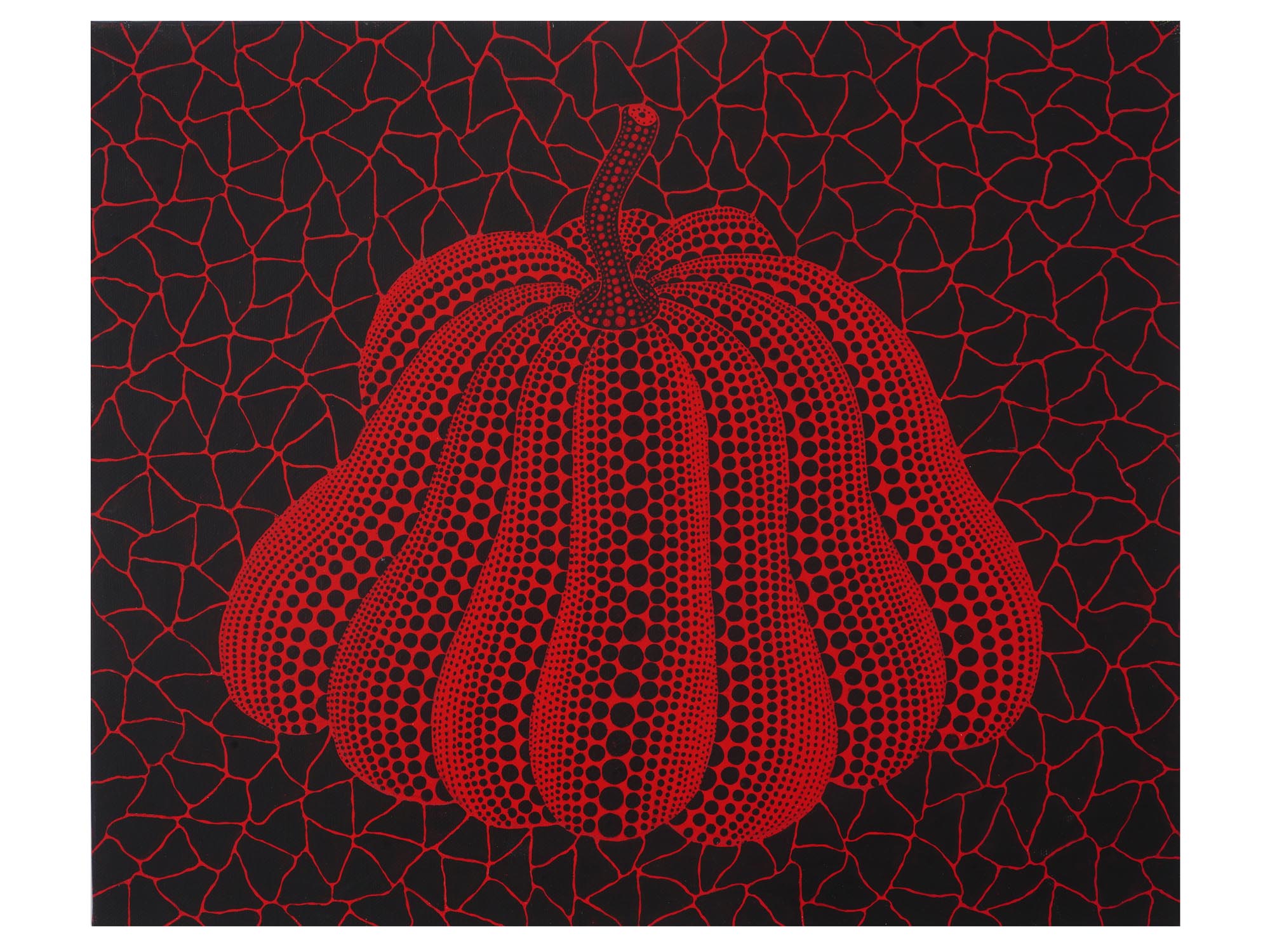 JAPANESE PUMPKIN ACRYLIC PAINTING AFTER YAYOI KUSAMA PIC-0