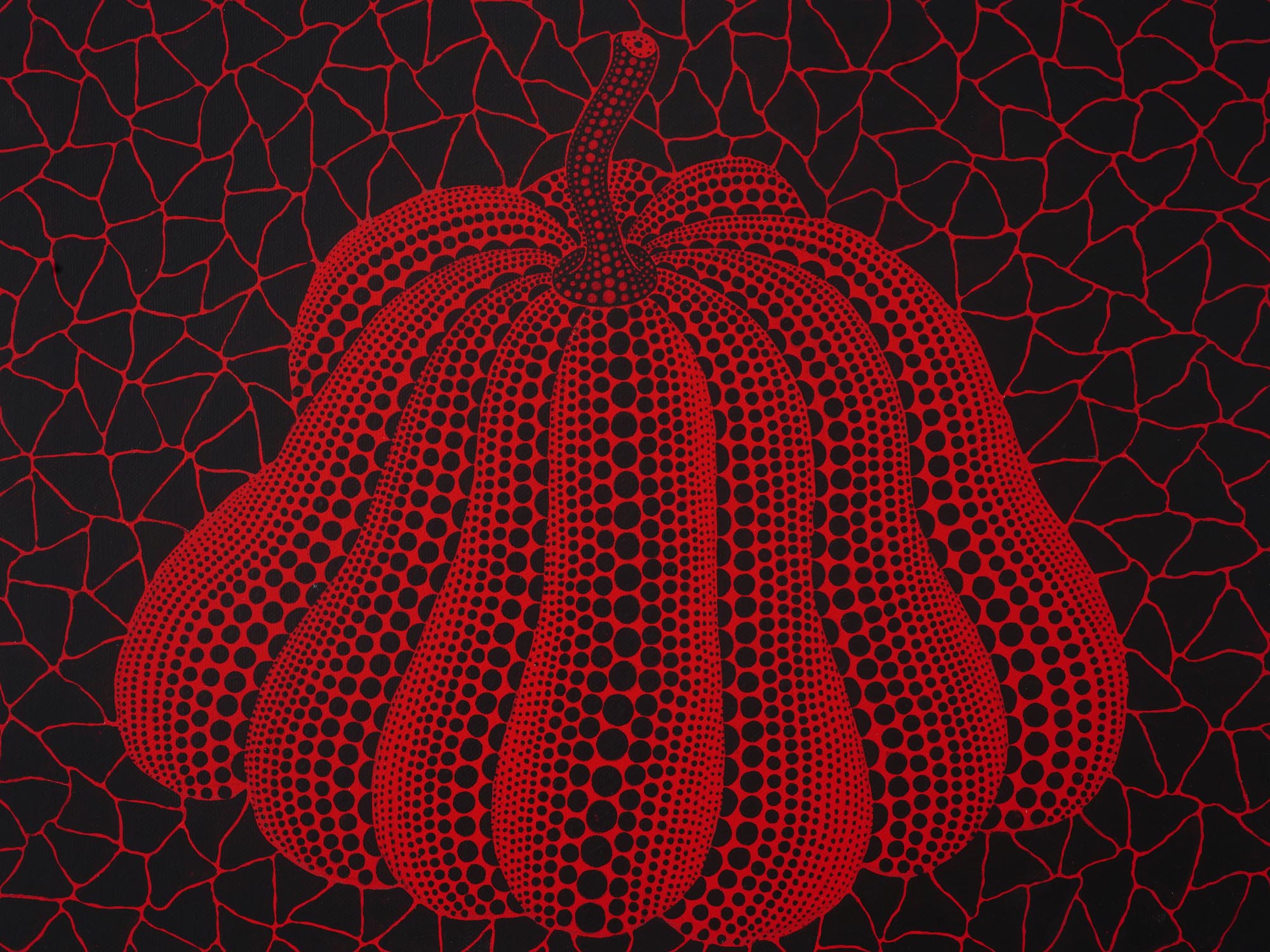 JAPANESE PUMPKIN ACRYLIC PAINTING AFTER YAYOI KUSAMA PIC-1