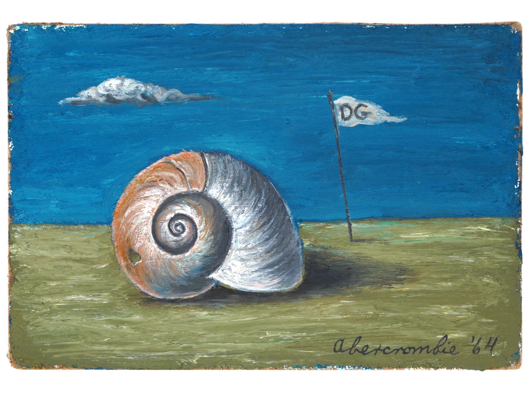 ATTRIBUTED TO GERTRUDE ABERCROMBIE SHELL OIL PAINTING PIC-0