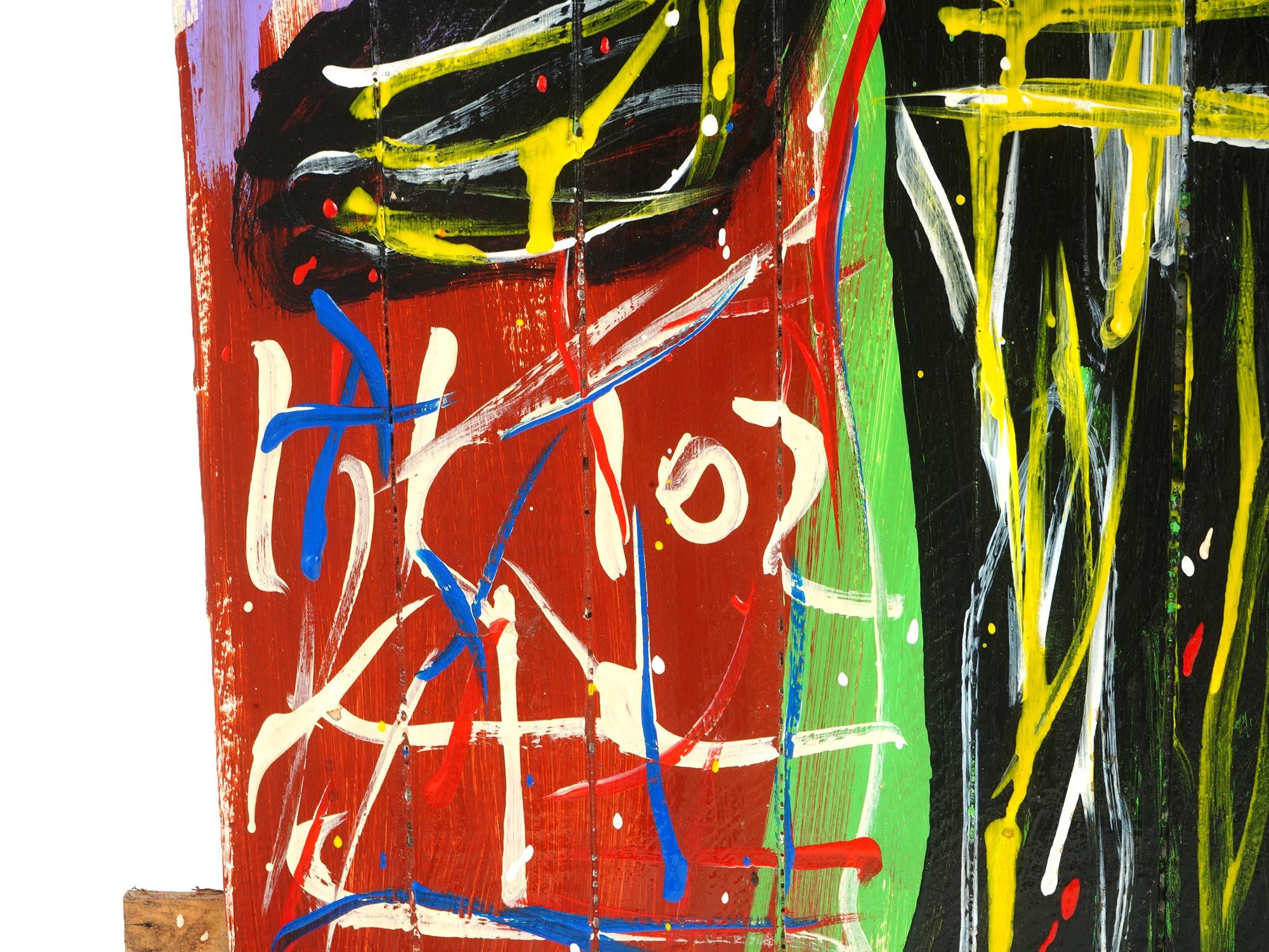 ATTR TO JEAN MICHEL BASQUIAT AMERICAN OIL PAINTING PIC-4