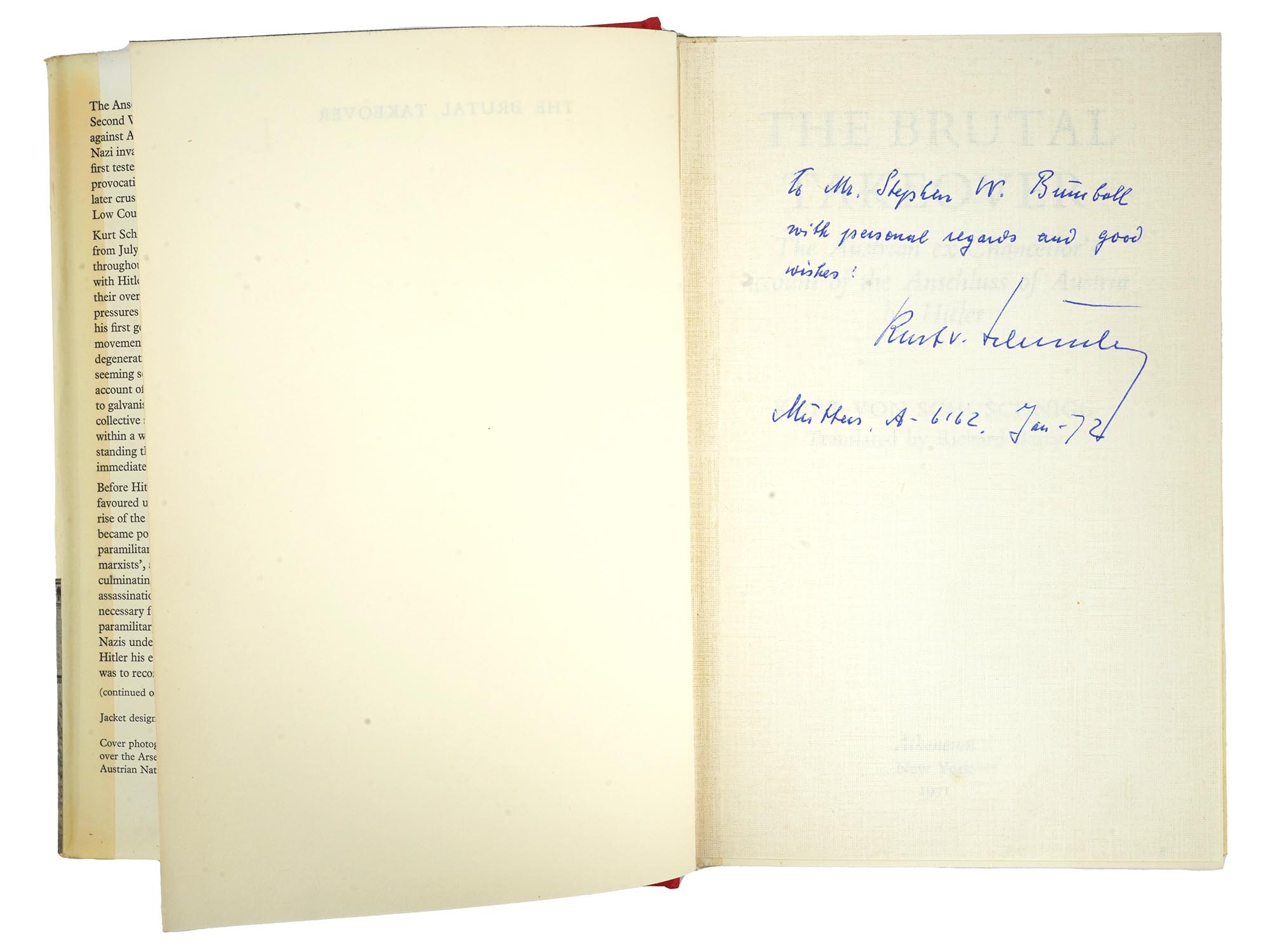 POST WWII NAZI GERMAN BOOK BY SCHUSCHNIGG SIGNED PIC-4