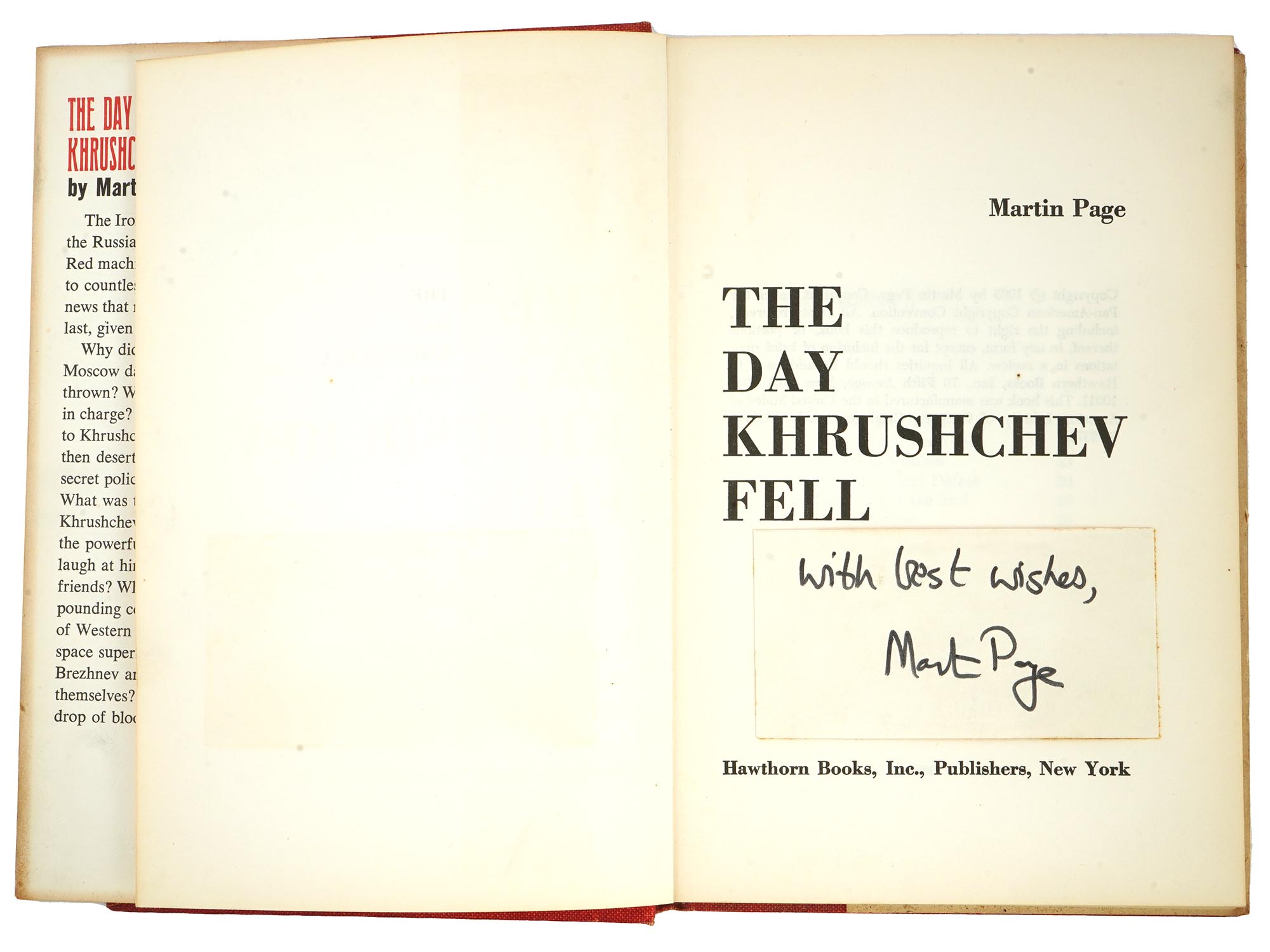 THE DAY KHRUSHCHEV FELL BOOK BY MARTIN PAGE SIGNED PIC-3