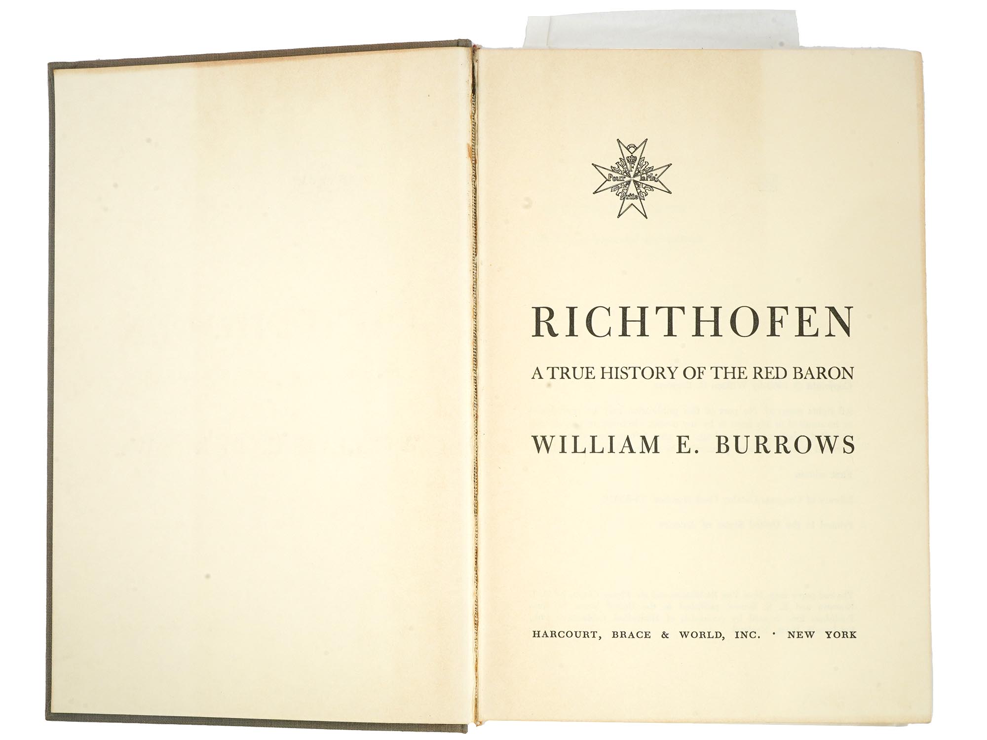 1969 RICHTHOFEN BOOK BY WILLIAM E. BURROWS SIGNED PIC-4