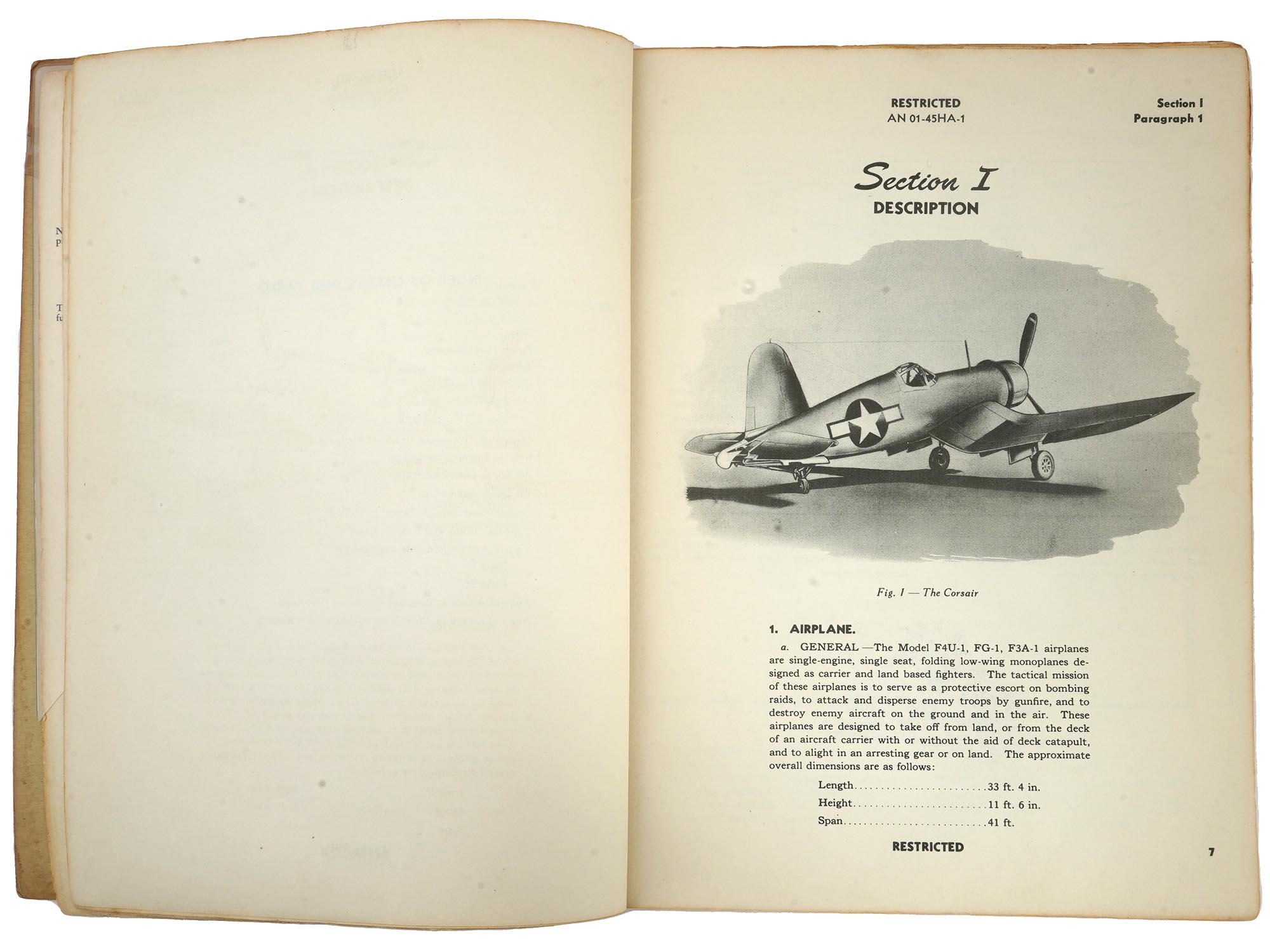 WWII ERA US PILOTS FLIGHT OPERATING INSTRUCTIONS PIC-5