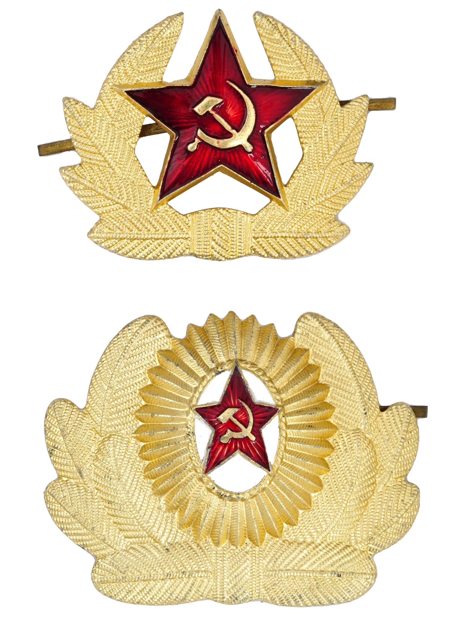 COLLECTION OF SOVIET MILITARY HAT PINS AND MEDALS PIC-4