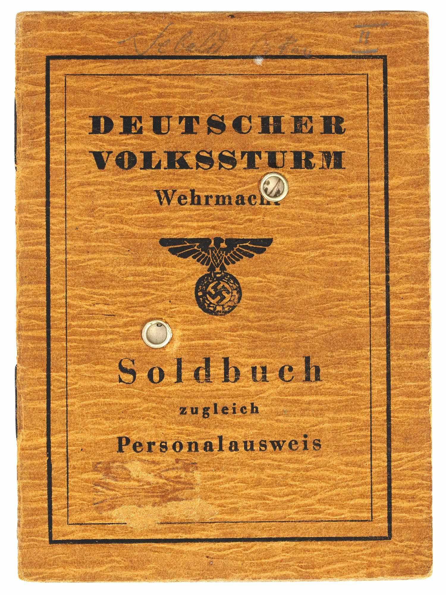 WWII ERA NAZI GERMAN PAYBOOK WITH ID DOCUMENT PIC-0