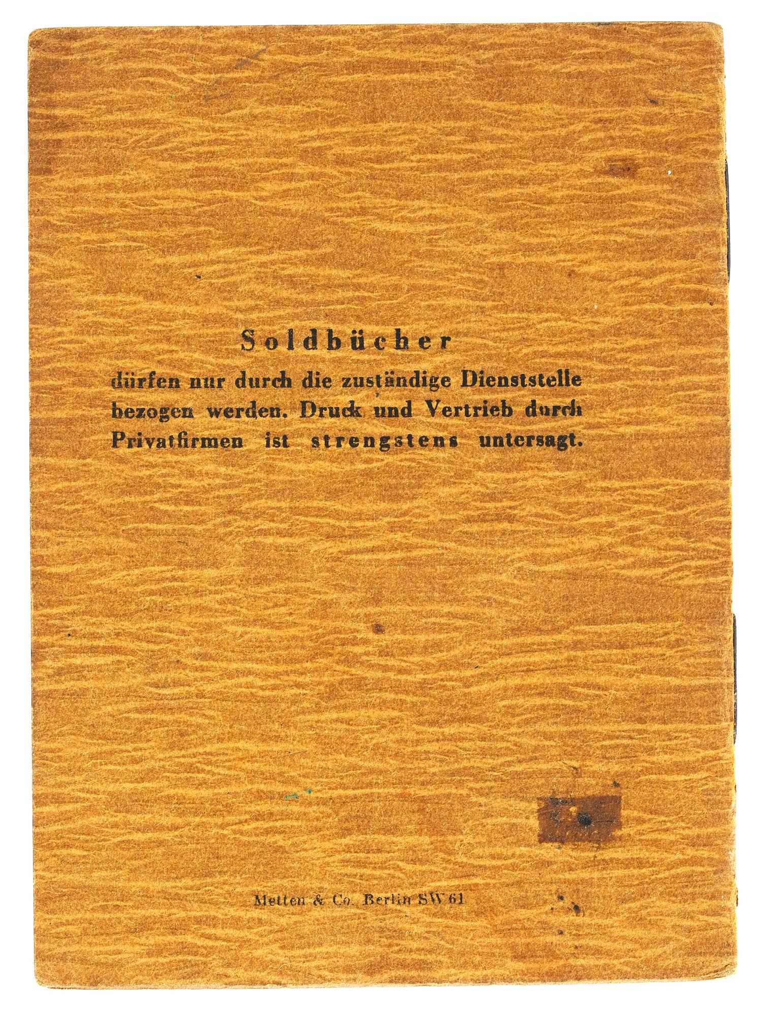 WWII ERA NAZI GERMAN PAYBOOK WITH ID DOCUMENT PIC-1