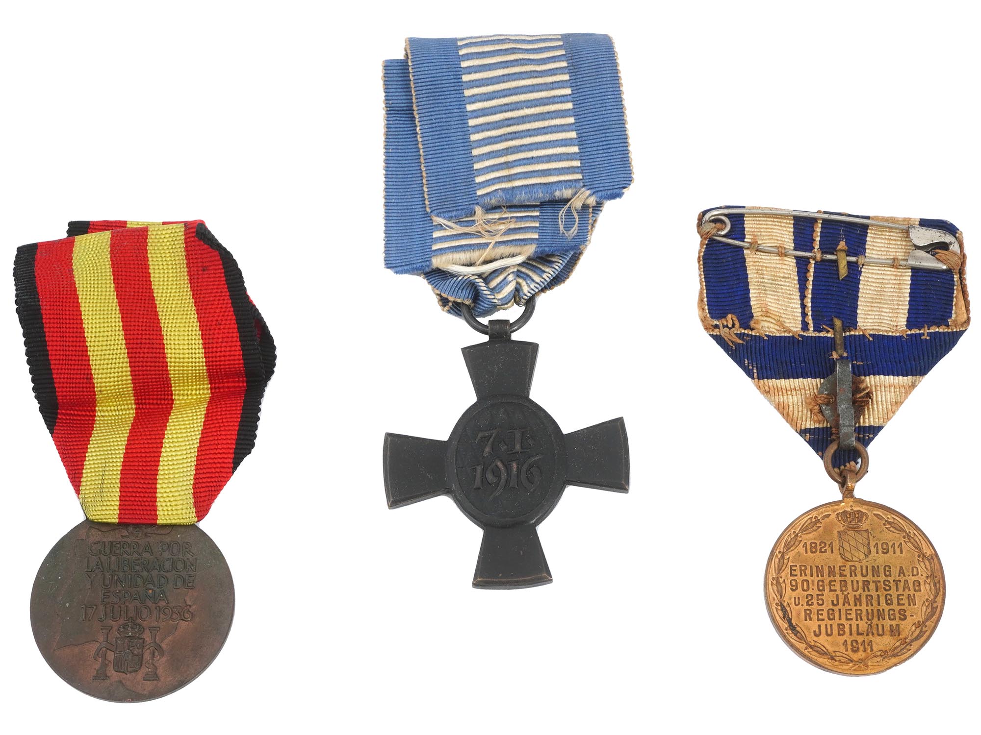 GERMAN ITALIAN SPANISH PRE WWII AND WWI MEDALS PIC-1