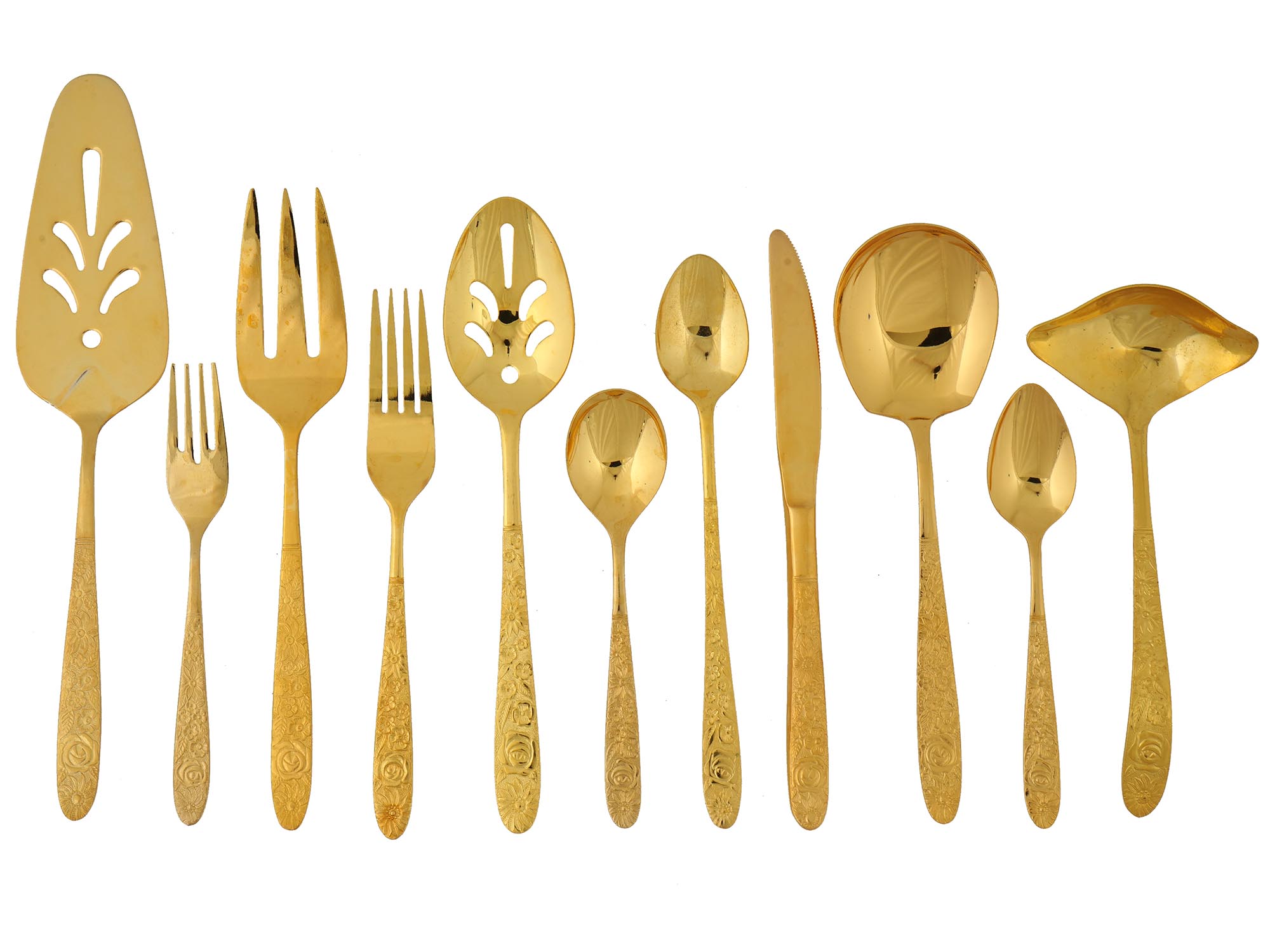GOLD PLATED CUTLERY SET BY STANLEY ROBERTS JAPAN PIC-1
