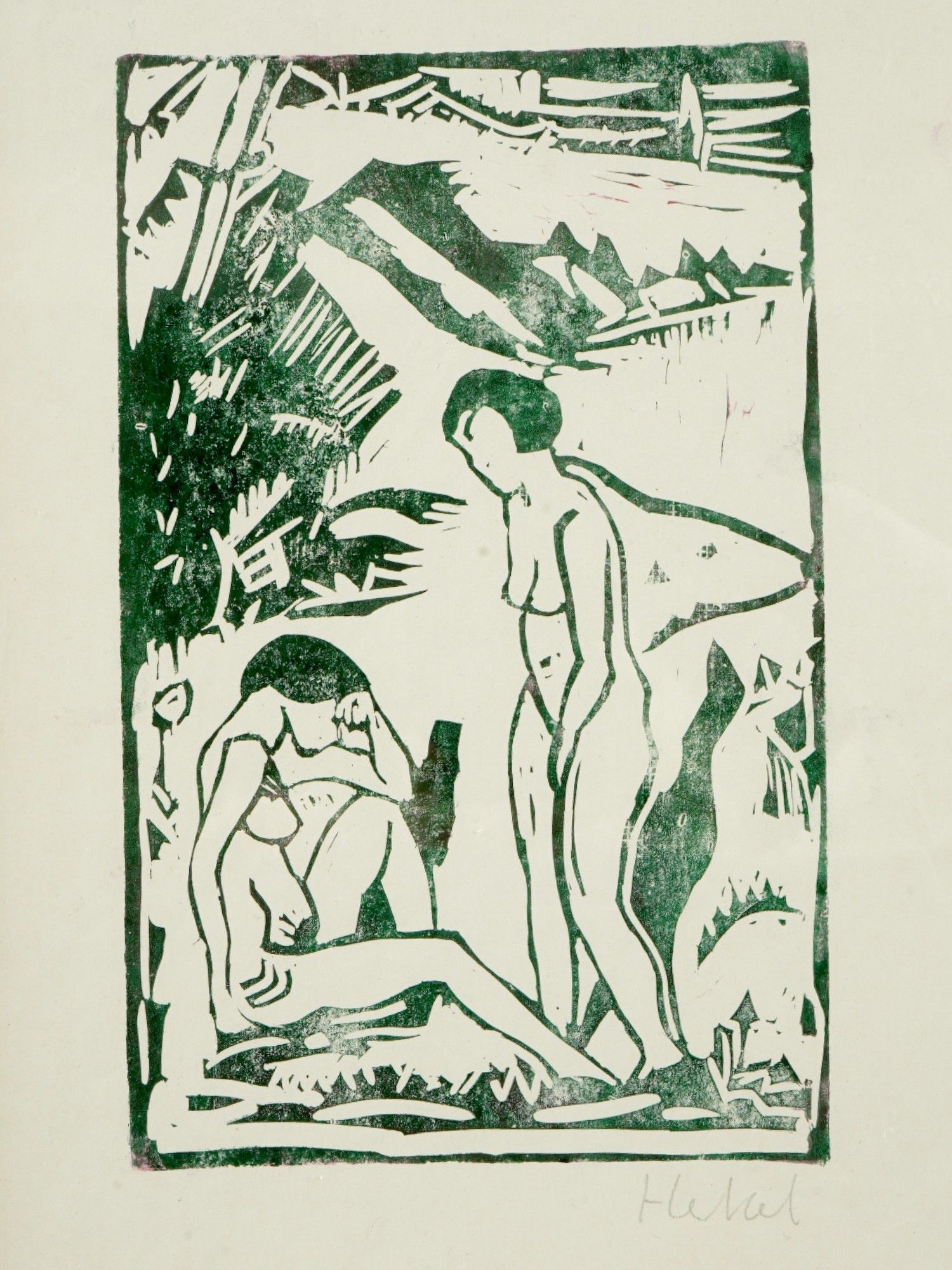 GERMAN LIMITED ED WOODCUT PRINT BY ERICH HECKEL PIC-1