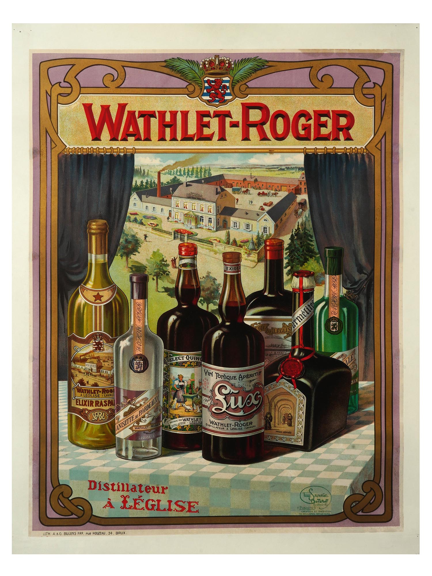 ANTIQUE WATHLET ROGER ORIGINAL POSTER CIRCA 1900 PIC-0