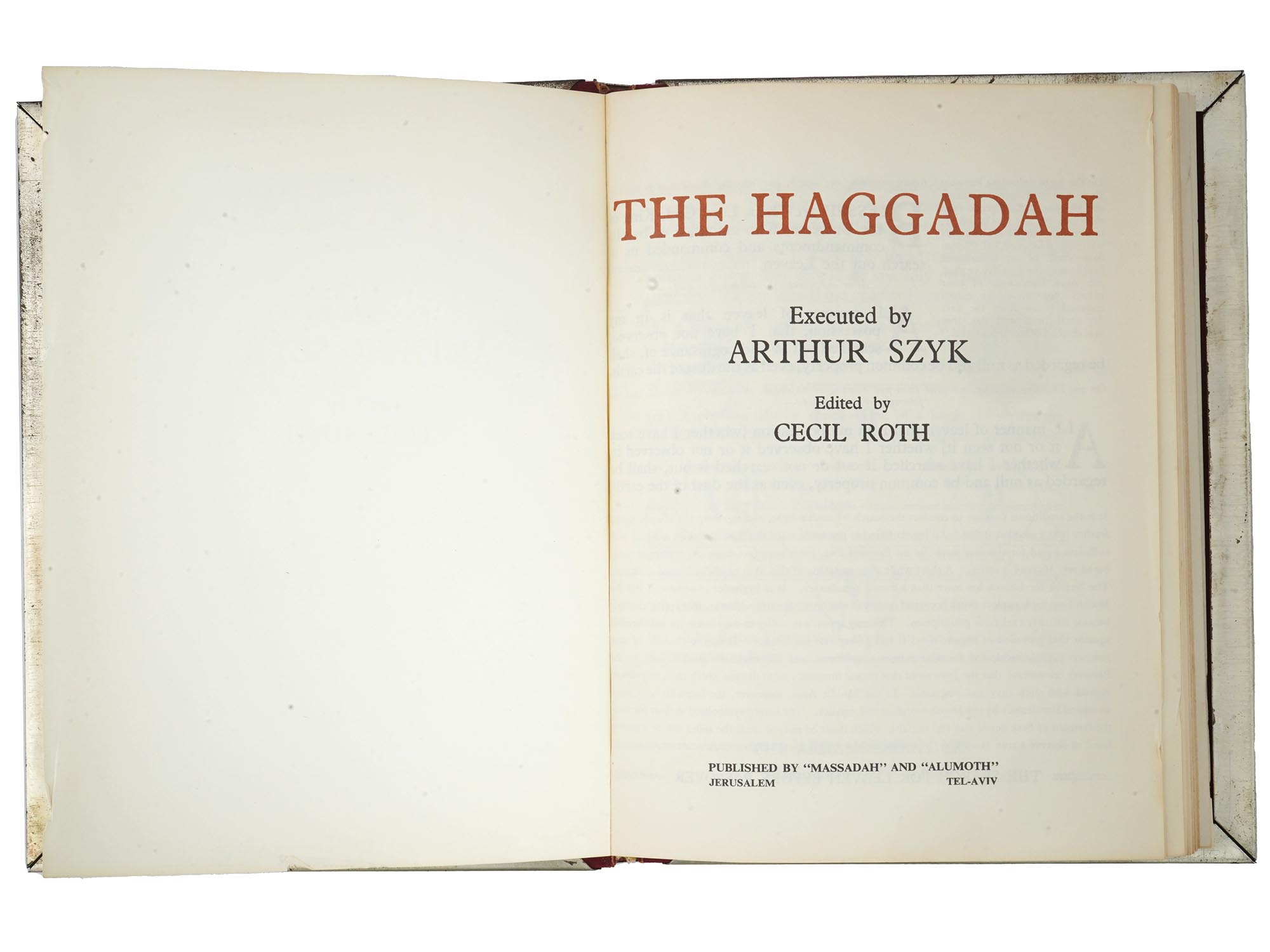 VINTAGE JUDAICA BOOK EDITION HAGGADAH TURQUOISE COVER PIC-4