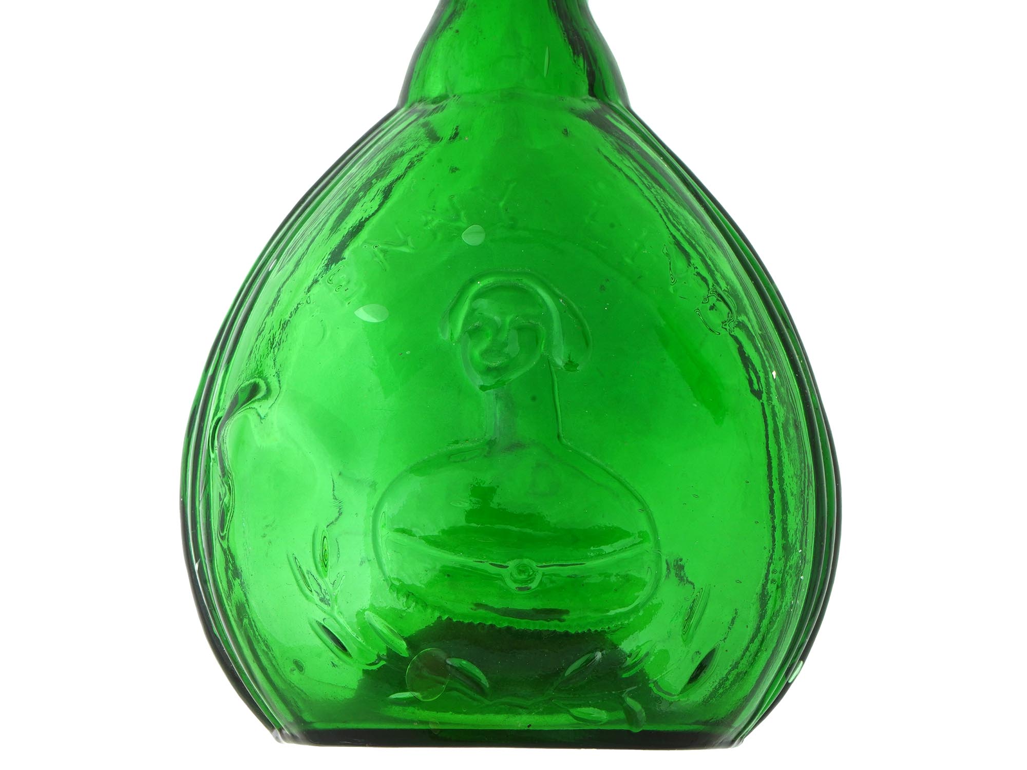 VINTAGE GREEN GLASS BOTTLES SUNSWEET AND RELIEF IMAGES PIC-8