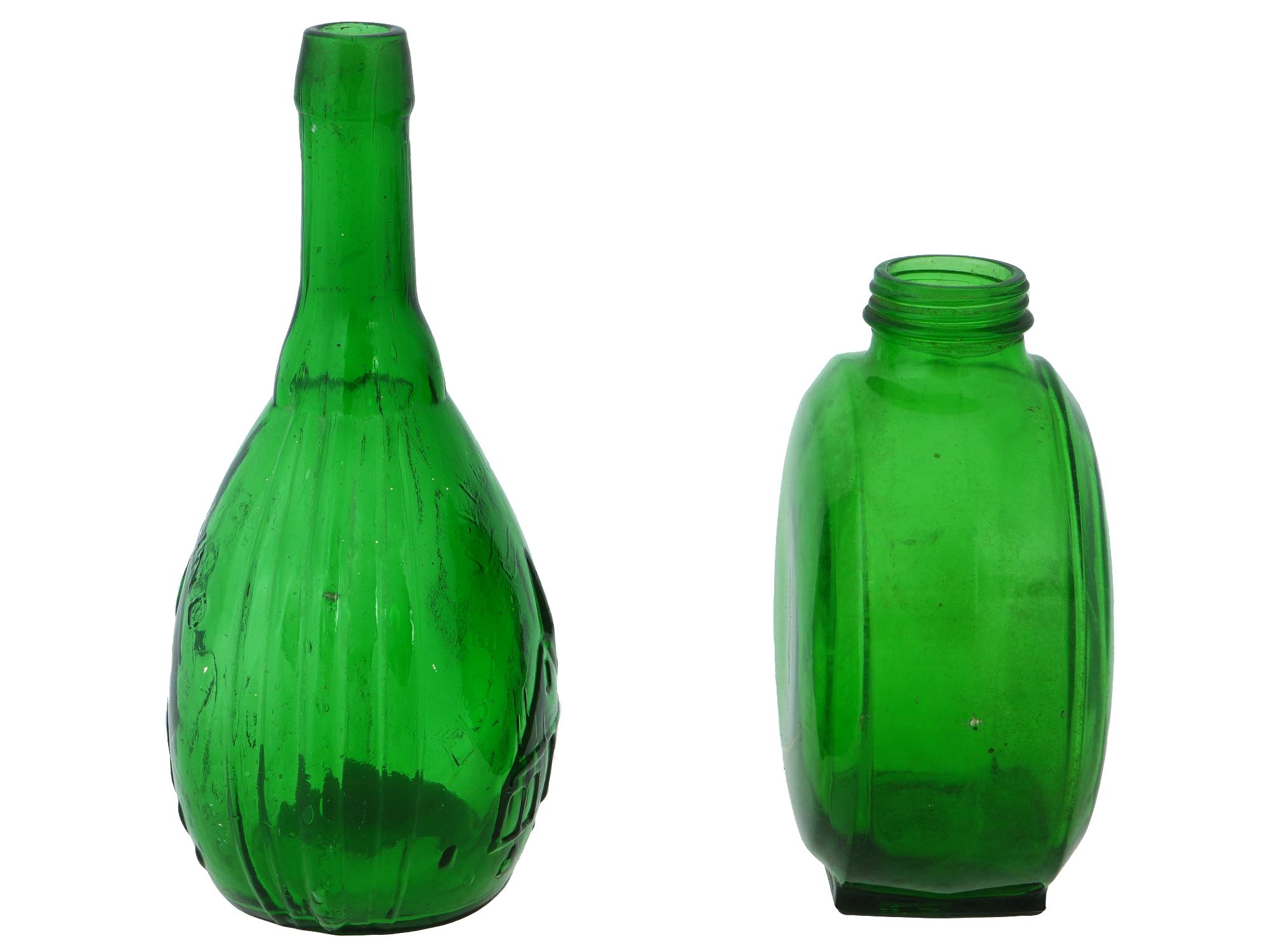 VINTAGE GREEN GLASS BOTTLES SUNSWEET AND RELIEF IMAGES PIC-4