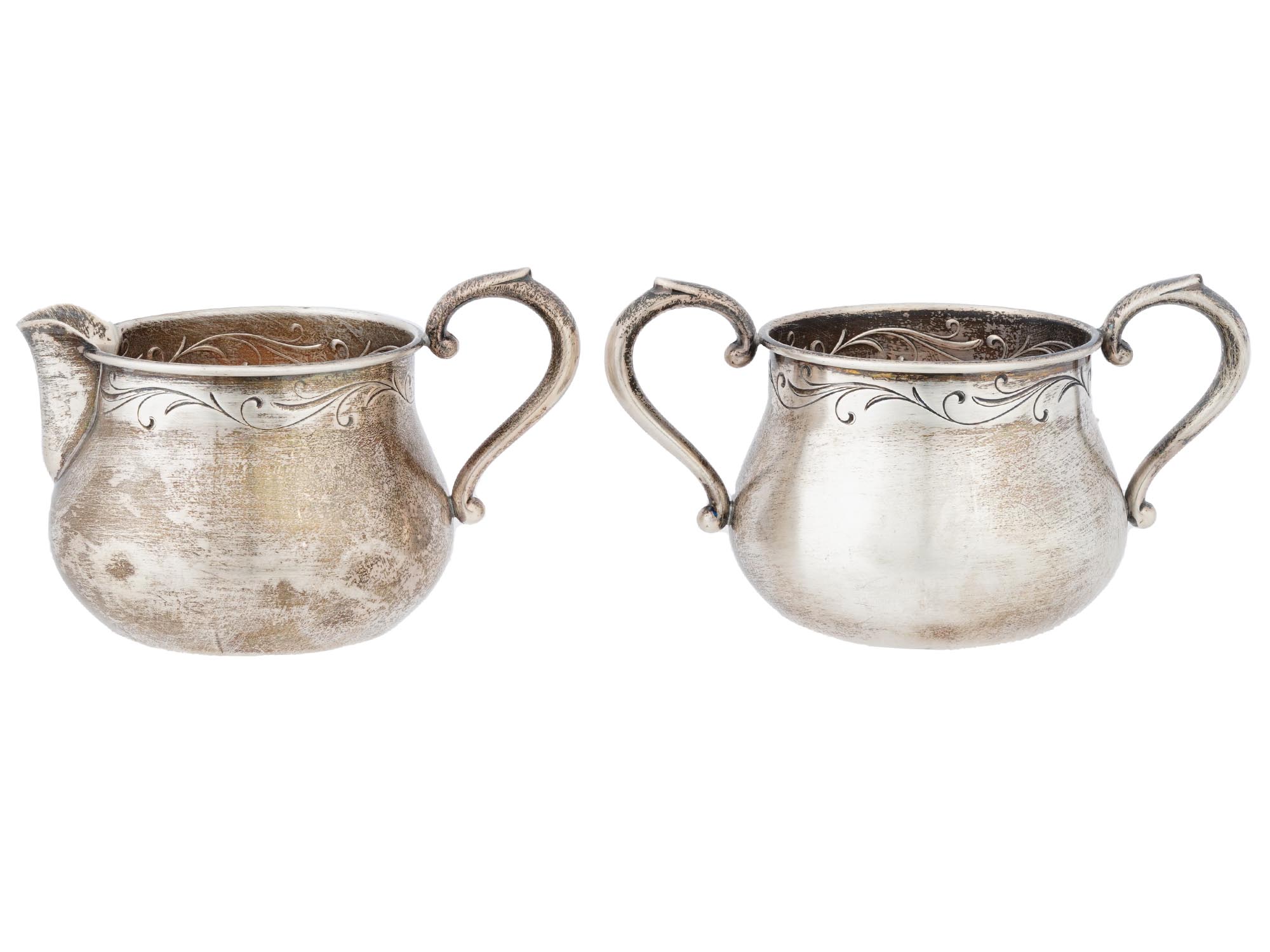 ANTIQUE AMERICAN TOWLE SILVER CREAMER AND SUGAR BOWL PIC-1