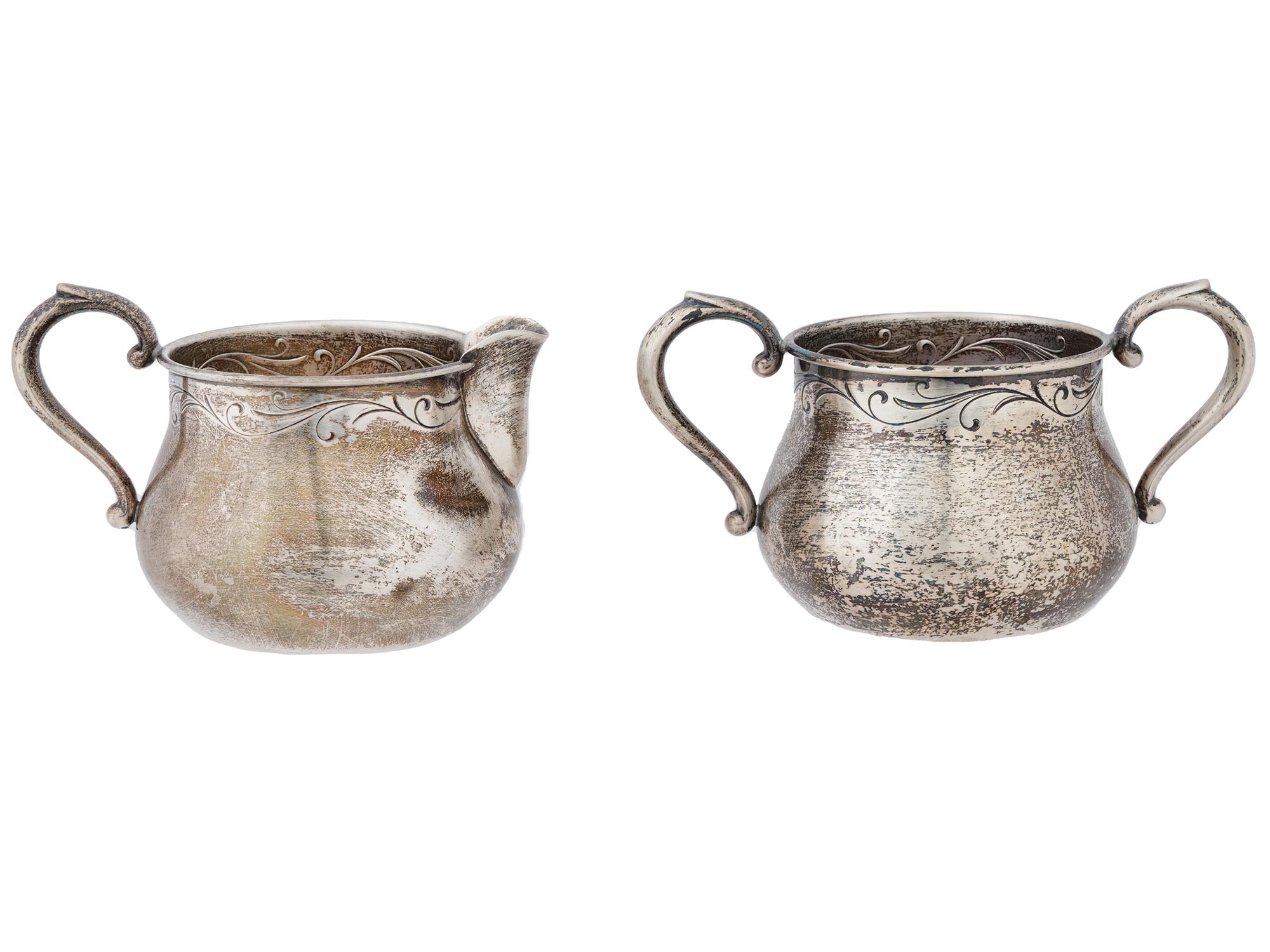 ANTIQUE AMERICAN TOWLE SILVER CREAMER AND SUGAR BOWL PIC-2