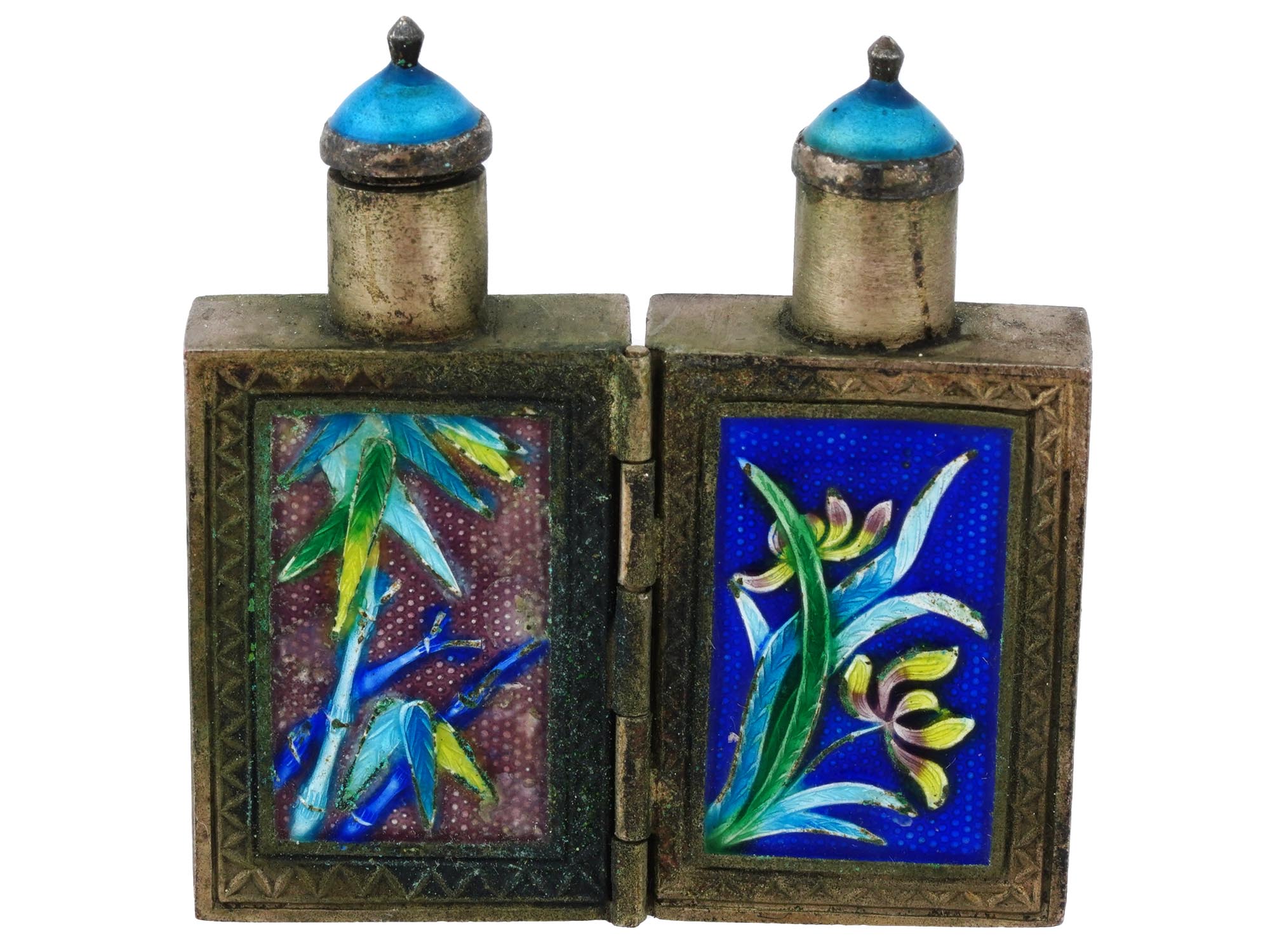 19TH CENTURY CHINESE ENAMEL DOUBLE SNUFF BOTTLES PIC-1