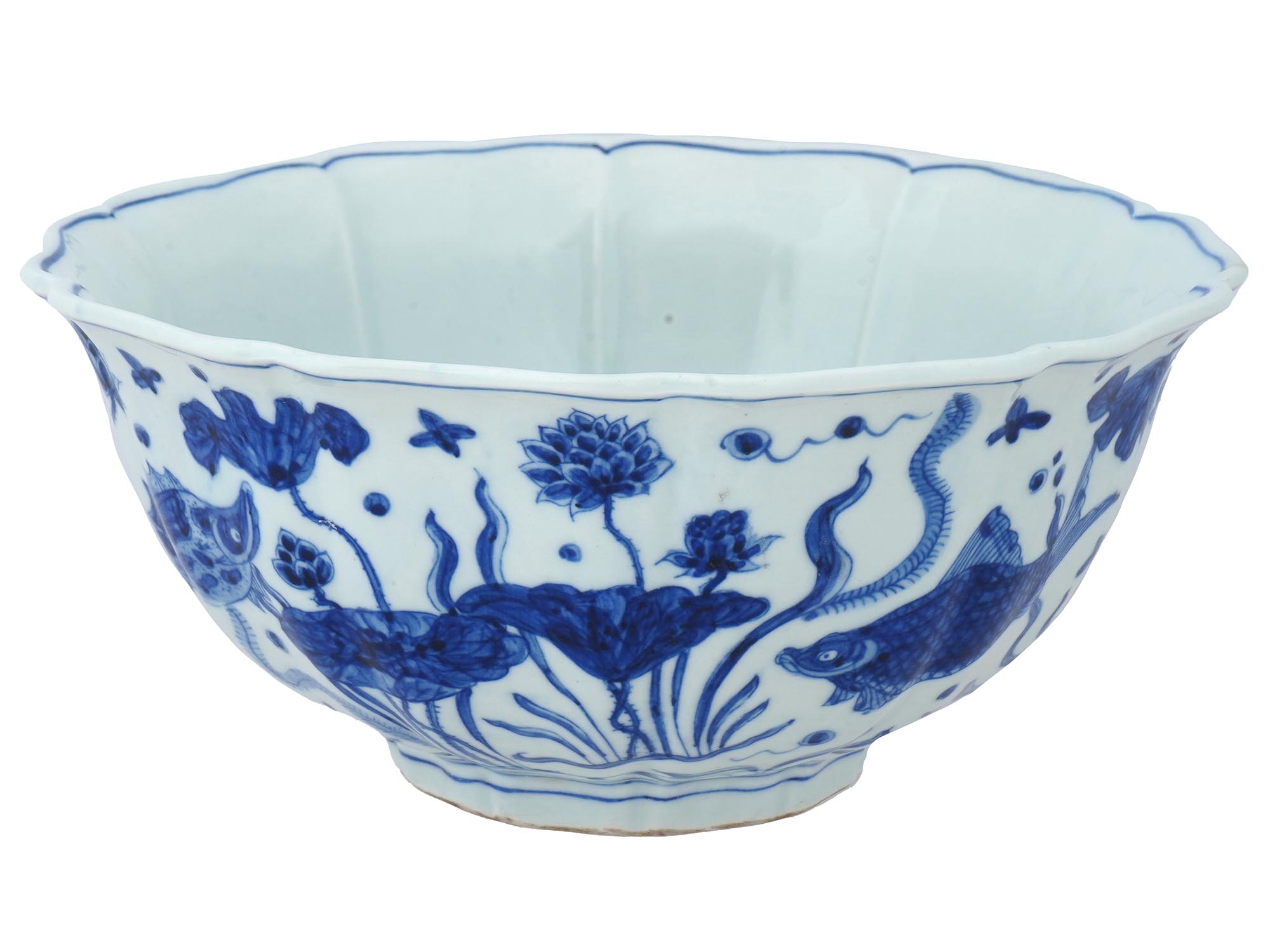 ANTIQUE CHINESE MING XUANDE BLUE WHITE PORCELAIN BOWL PIC-1