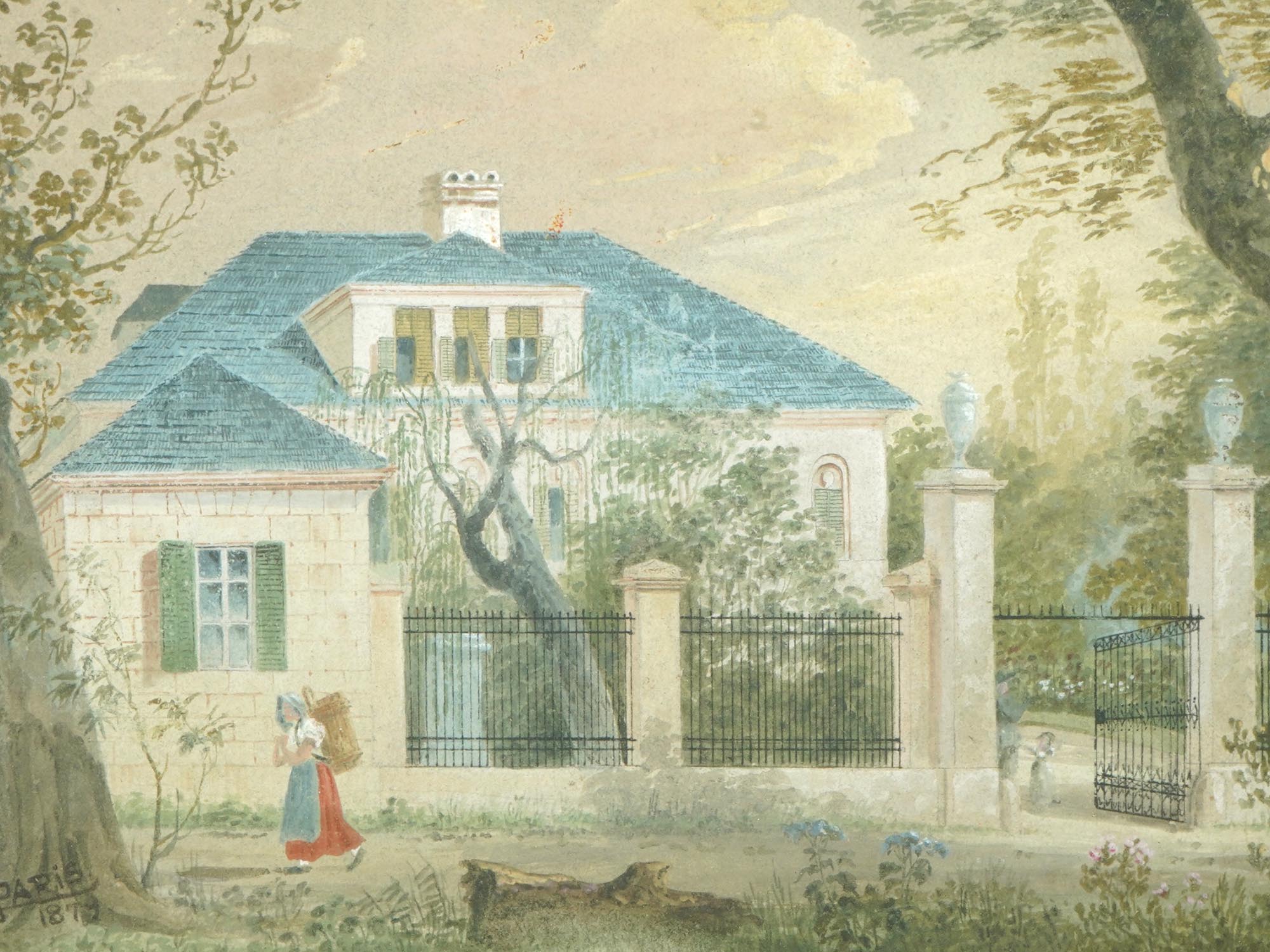 AMERICAN COUNTRY HOUSE PAINTING BY WALTER PARIS PIC-1