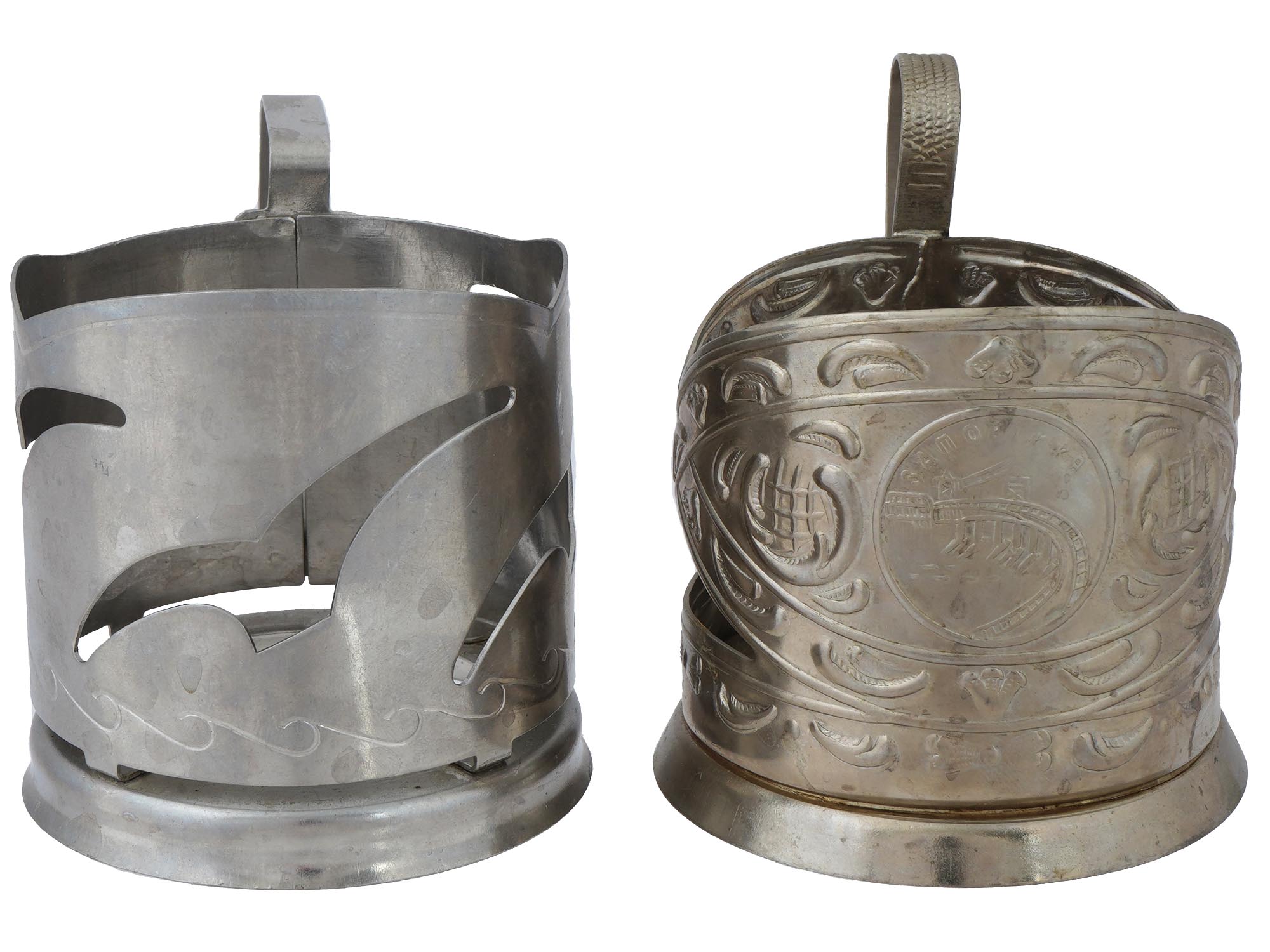 SOVIET UKRAINIAN STAINLESS STEEL TEA GLASS HOLDERS PIC-4