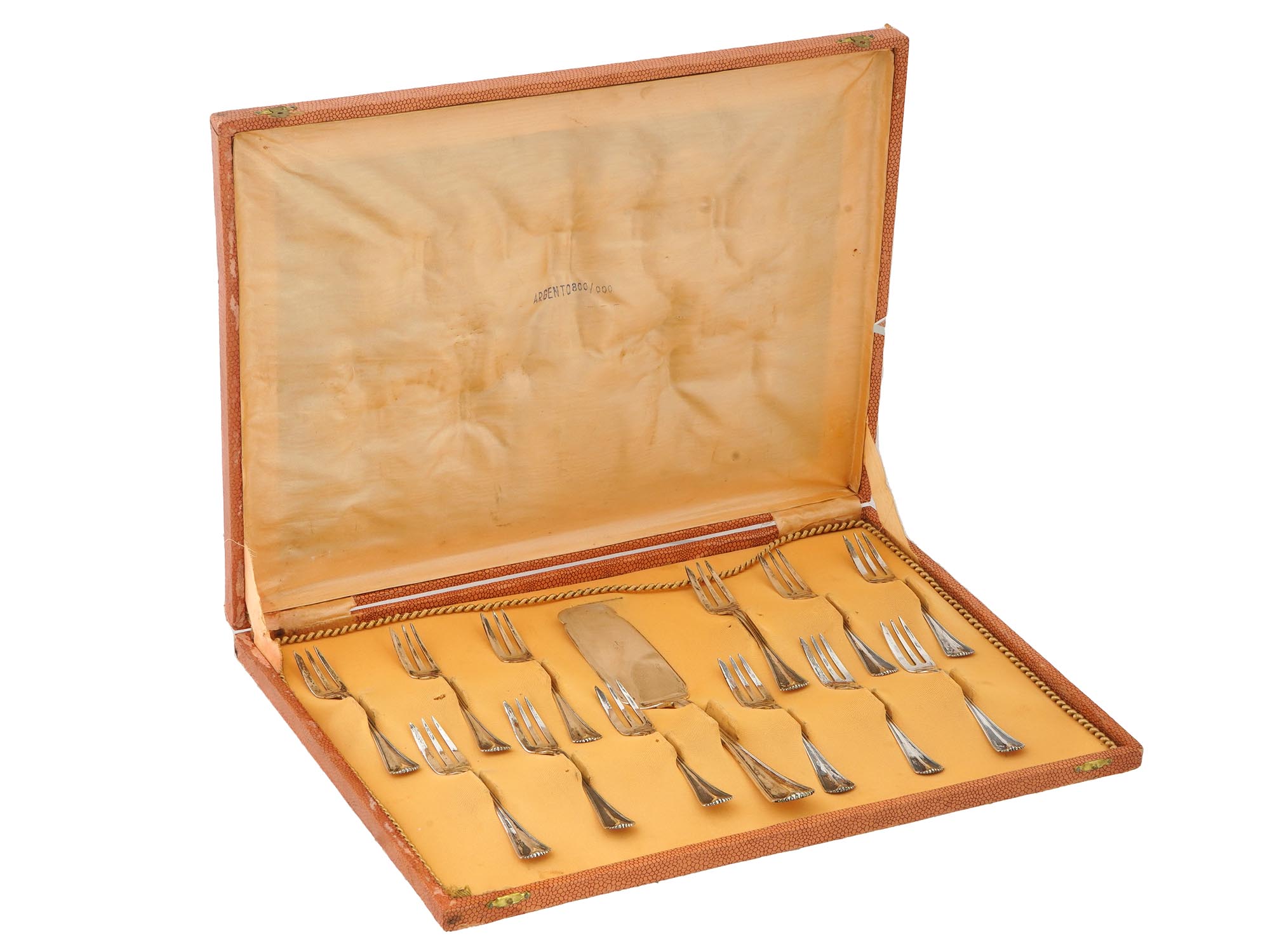 MIDCENT ITALIAN 800 SILVER DESSERT CUTLERY SET IOB PIC-0