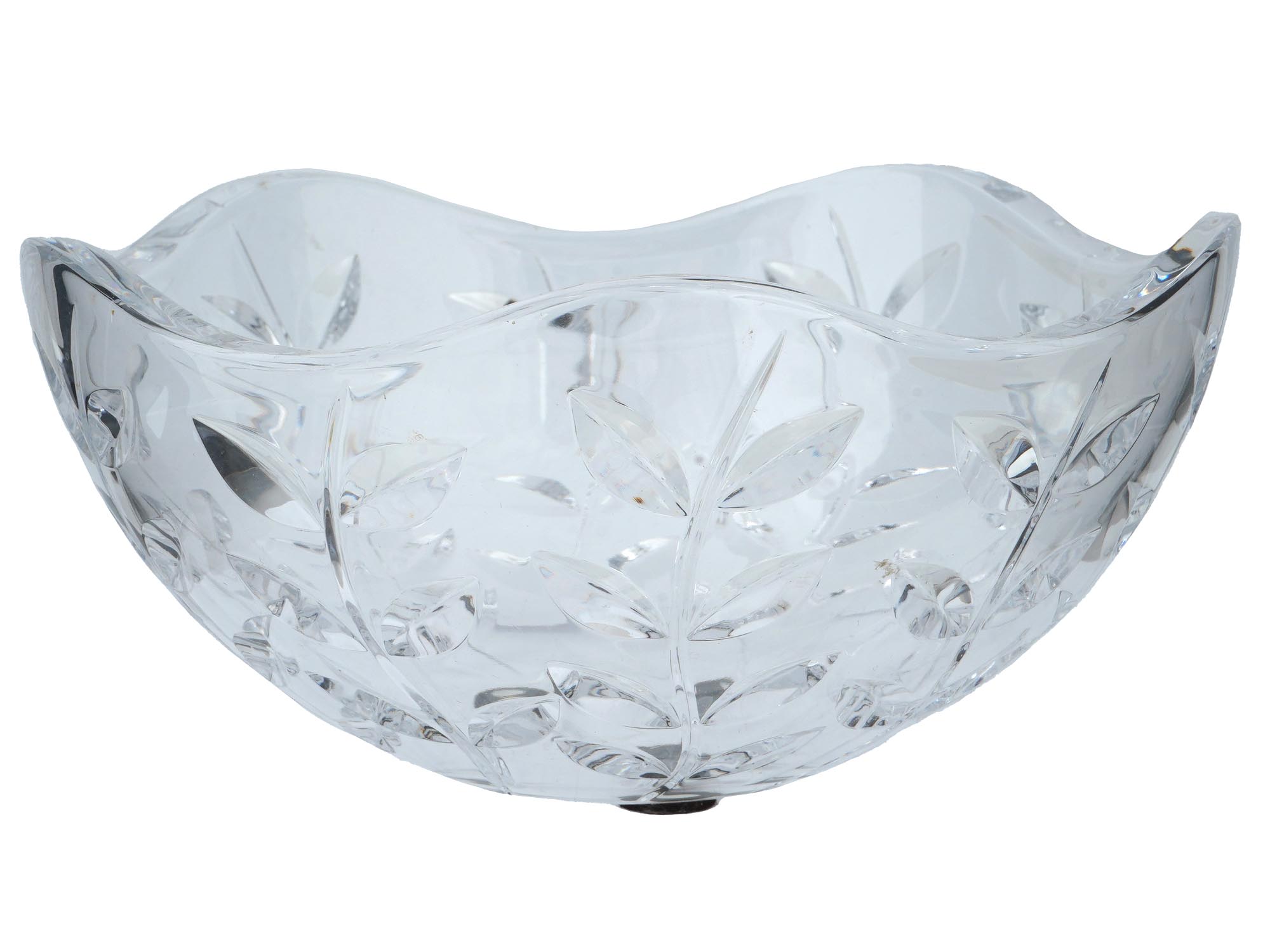 TIFFANY AND CO FLORAL VINE CRYSTAL BOWL CA 1990S PIC-0