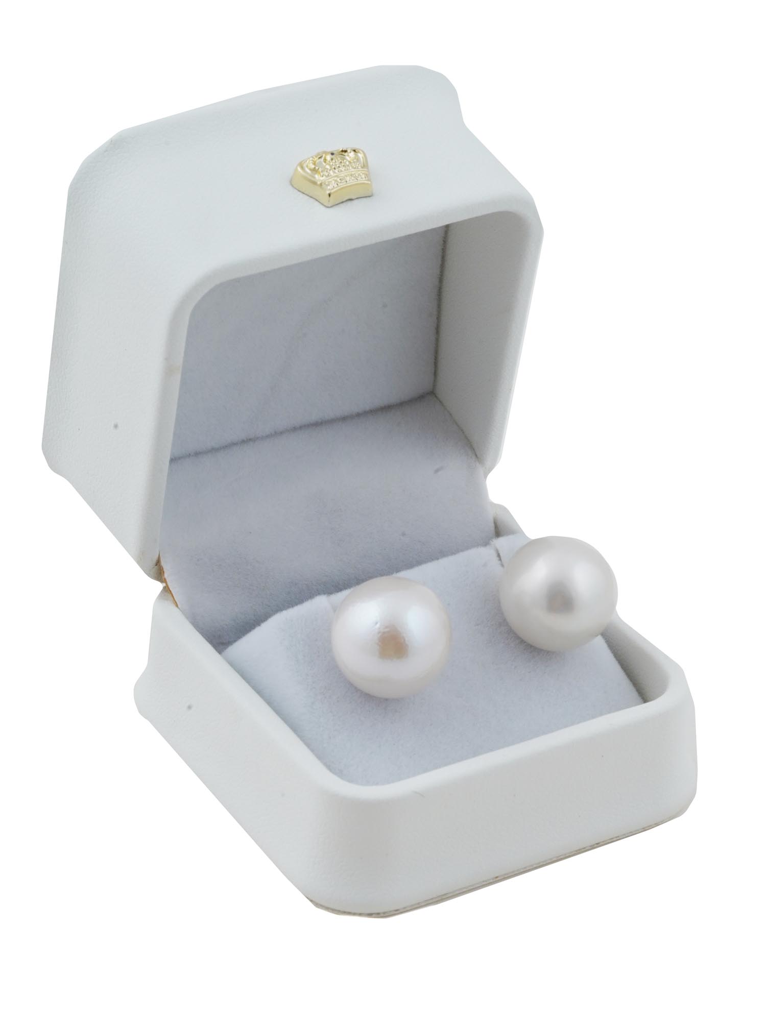 18K GOLD AND 15MM SOUTH SEA PEARL STUD EARRINGS PIC-0