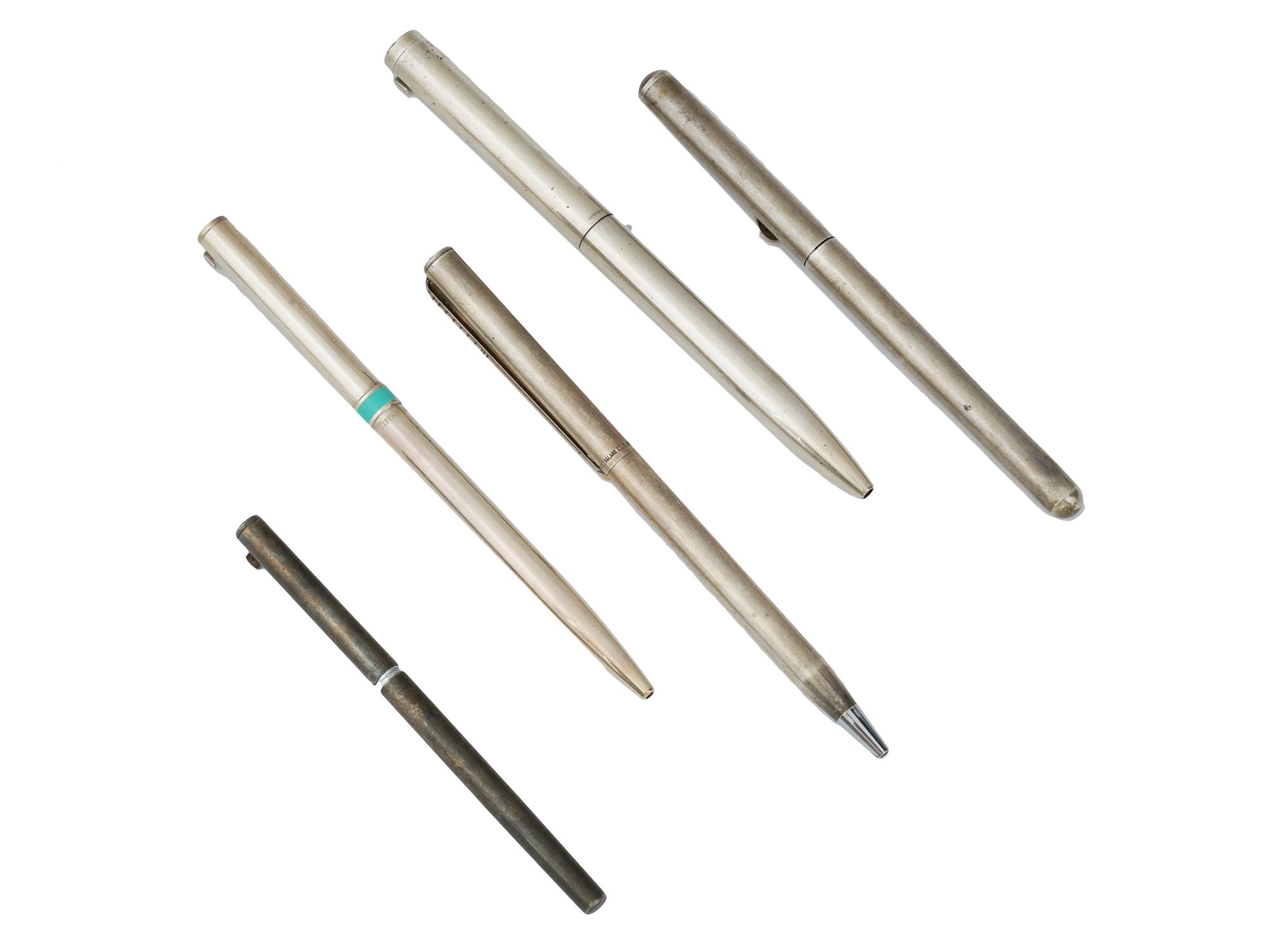 FIVE SILVER AND GOLD PENS BY TIFFANY AND CO PIC-2