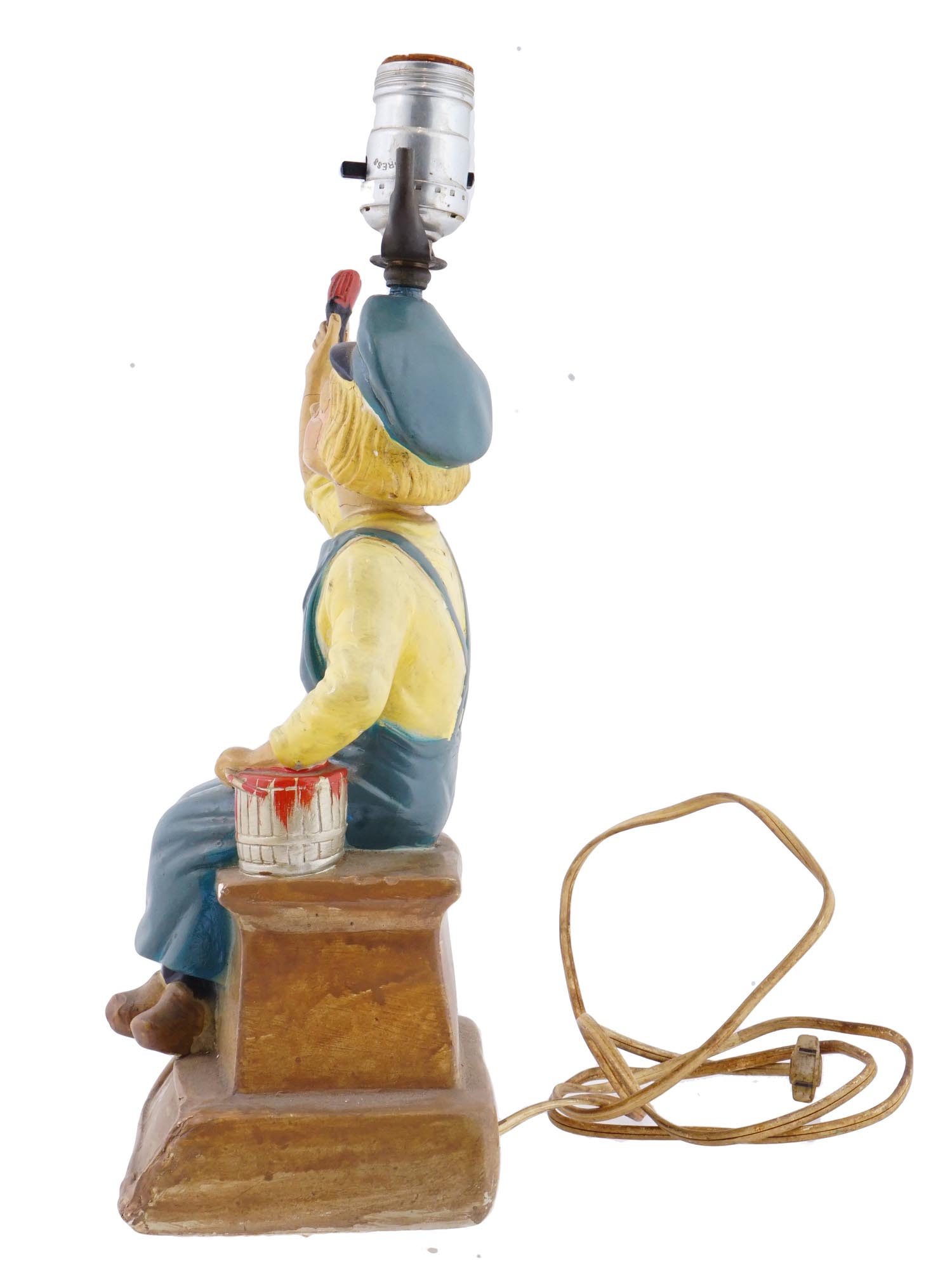 DUTCH BOY PAINTED FIGURAL TABLE LAMP 1930S TO 1940S PIC-1