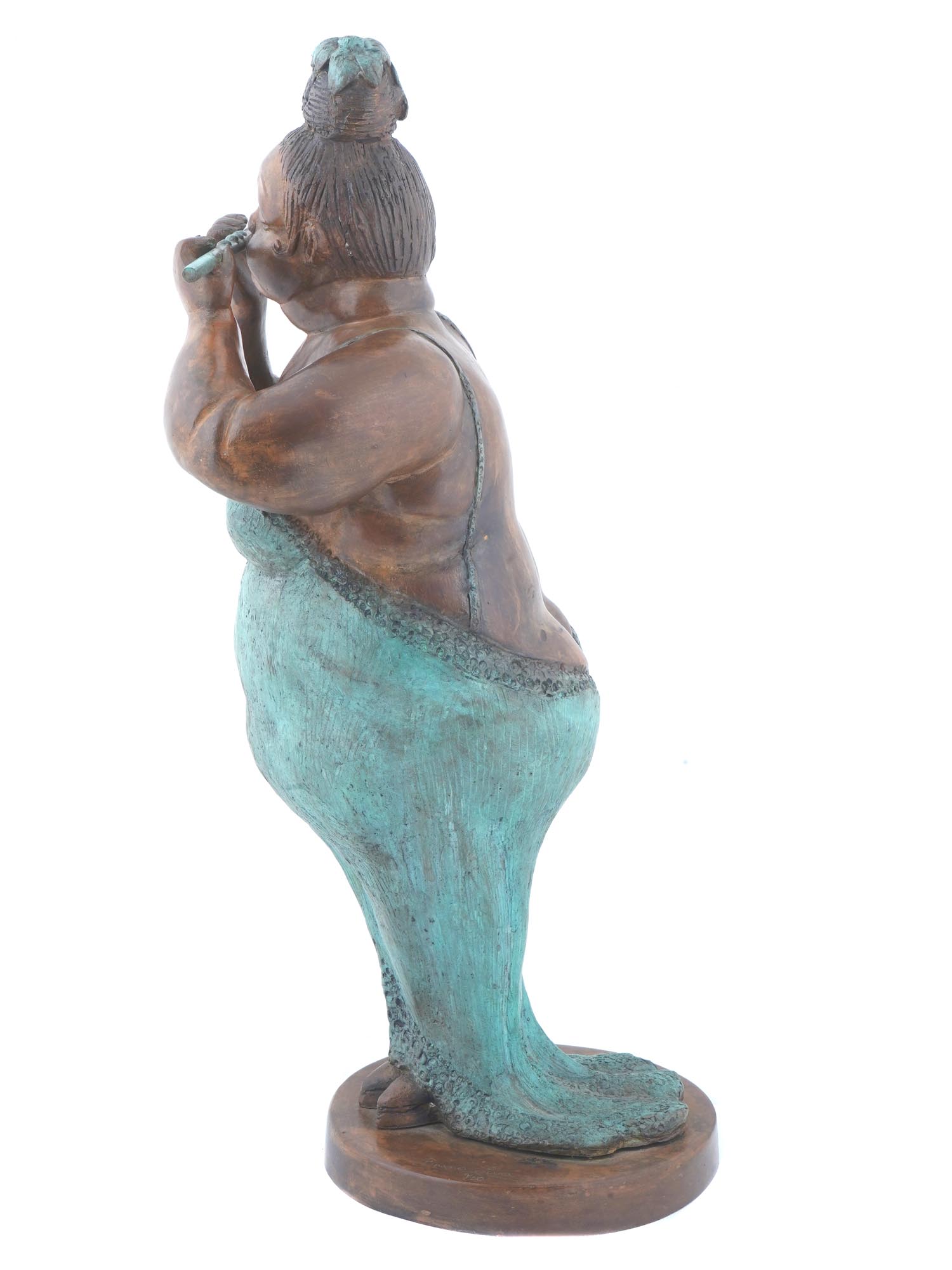 MEXICAN BRUNO LUNA BRONZE SCULPTURE LA FLAUTISTA PIC-5