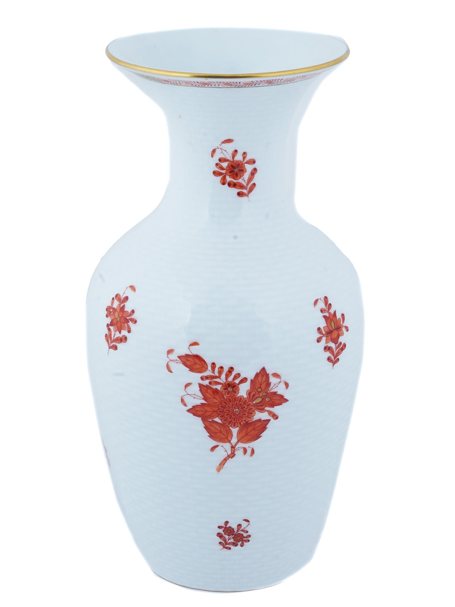 HUNGARIAN PORCELAIN VASE BY HEREND CHINESE BOUQUET PIC-0