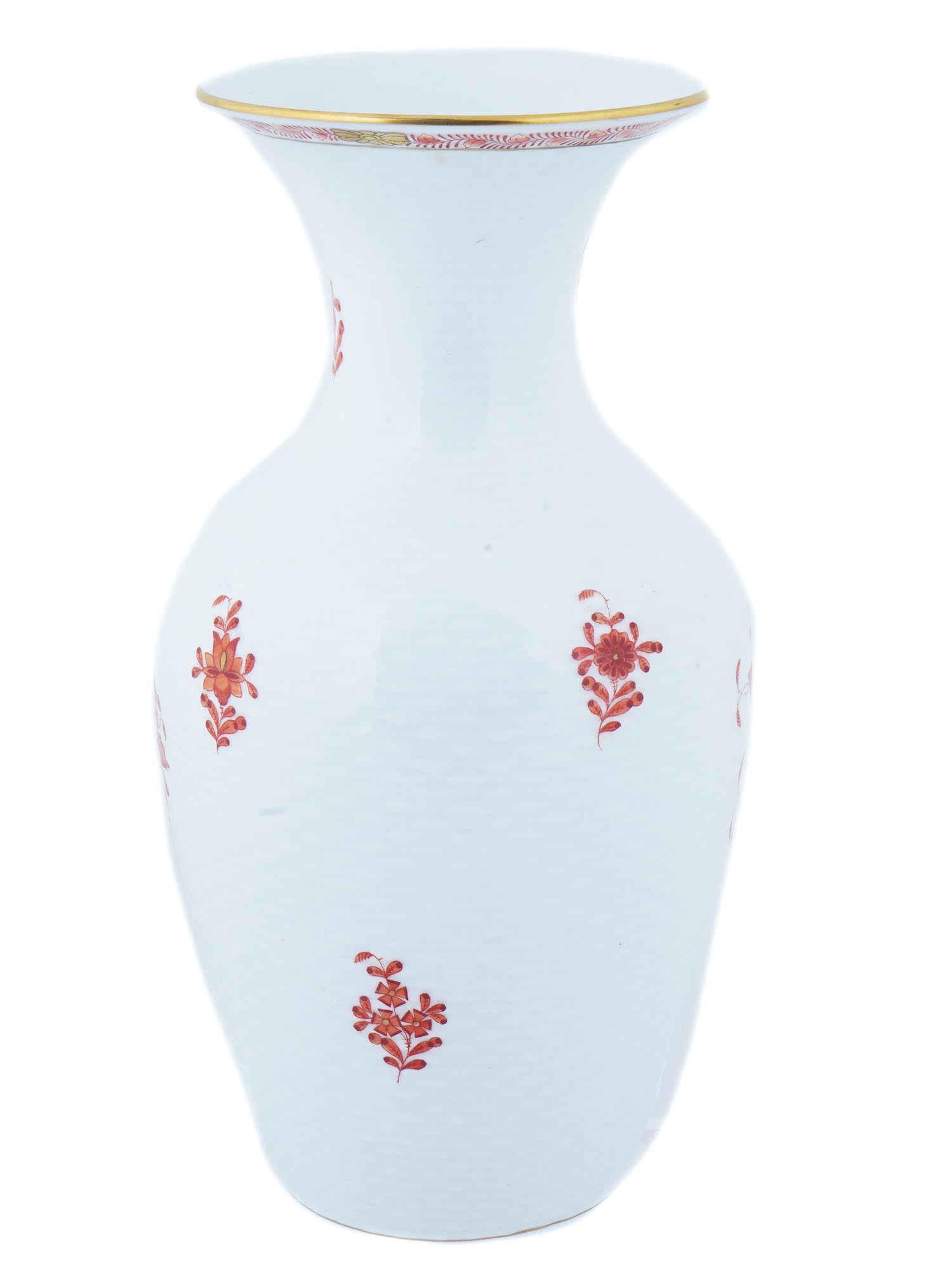 HUNGARIAN PORCELAIN VASE BY HEREND CHINESE BOUQUET PIC-1