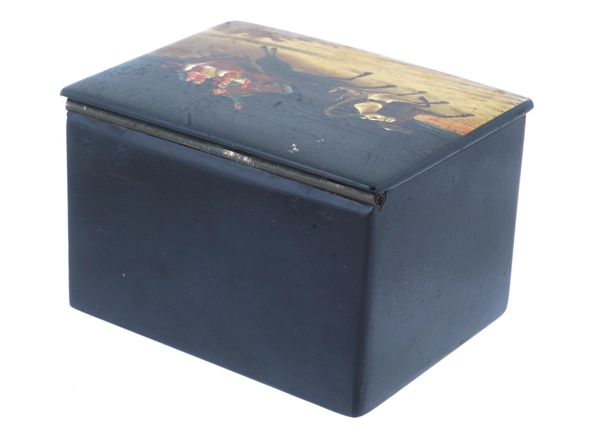 RUSSIAN VISHNYAKOV LACQUER TRINKET BOX LATE 19TH C PIC-2