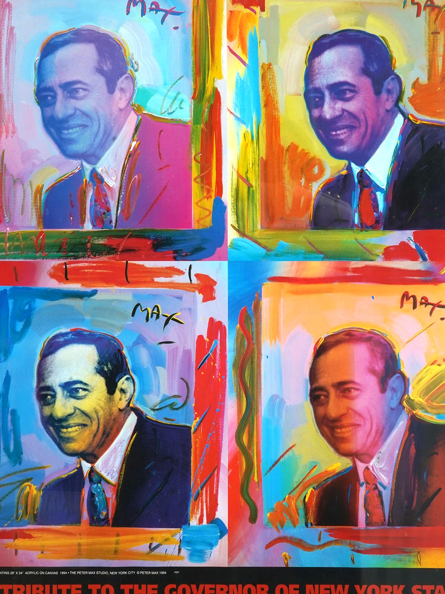 AMERICAN MARIO CUOMO LITHOGRAPH POSTER BY PETER MAX PIC-1