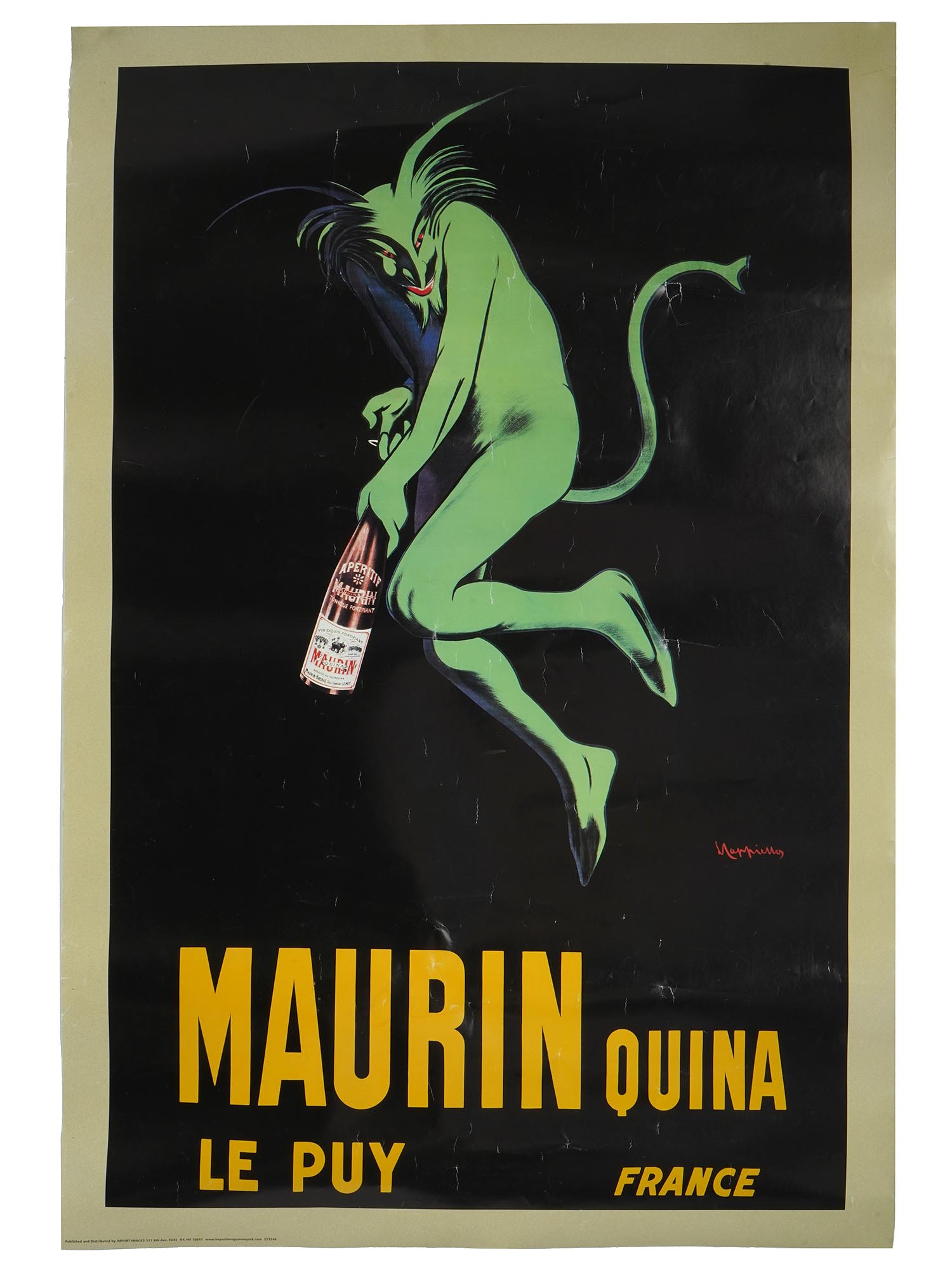 VINTAGE AMERICAN MAURIN QUINA LITHOGRAPH POSTER PIC-0