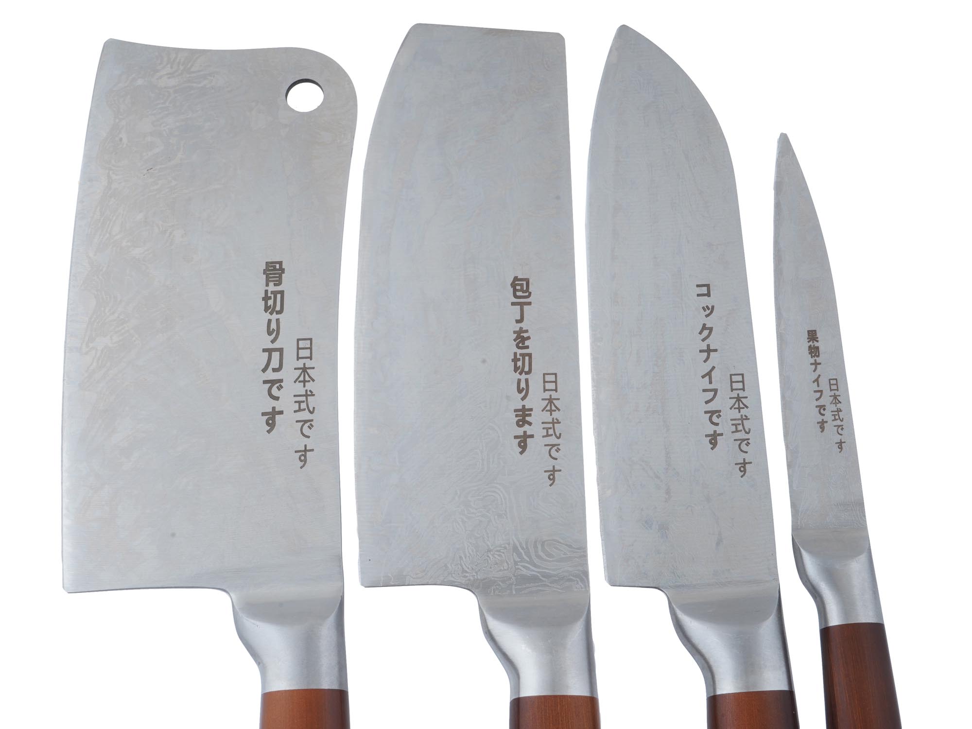 SET OF FOUR STAINLESS STEEL JAPANESE KNIVES PIC-3