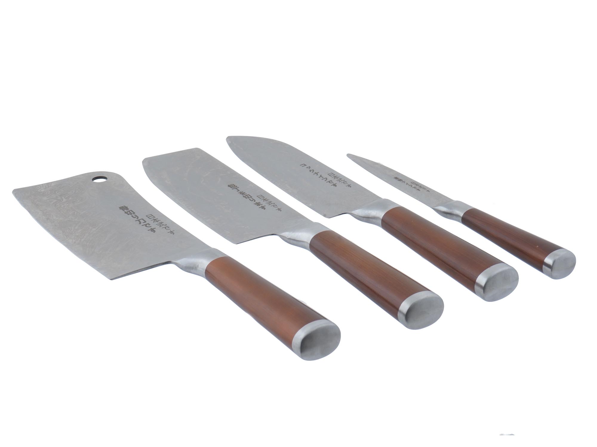 SET OF FOUR STAINLESS STEEL JAPANESE KNIVES PIC-2