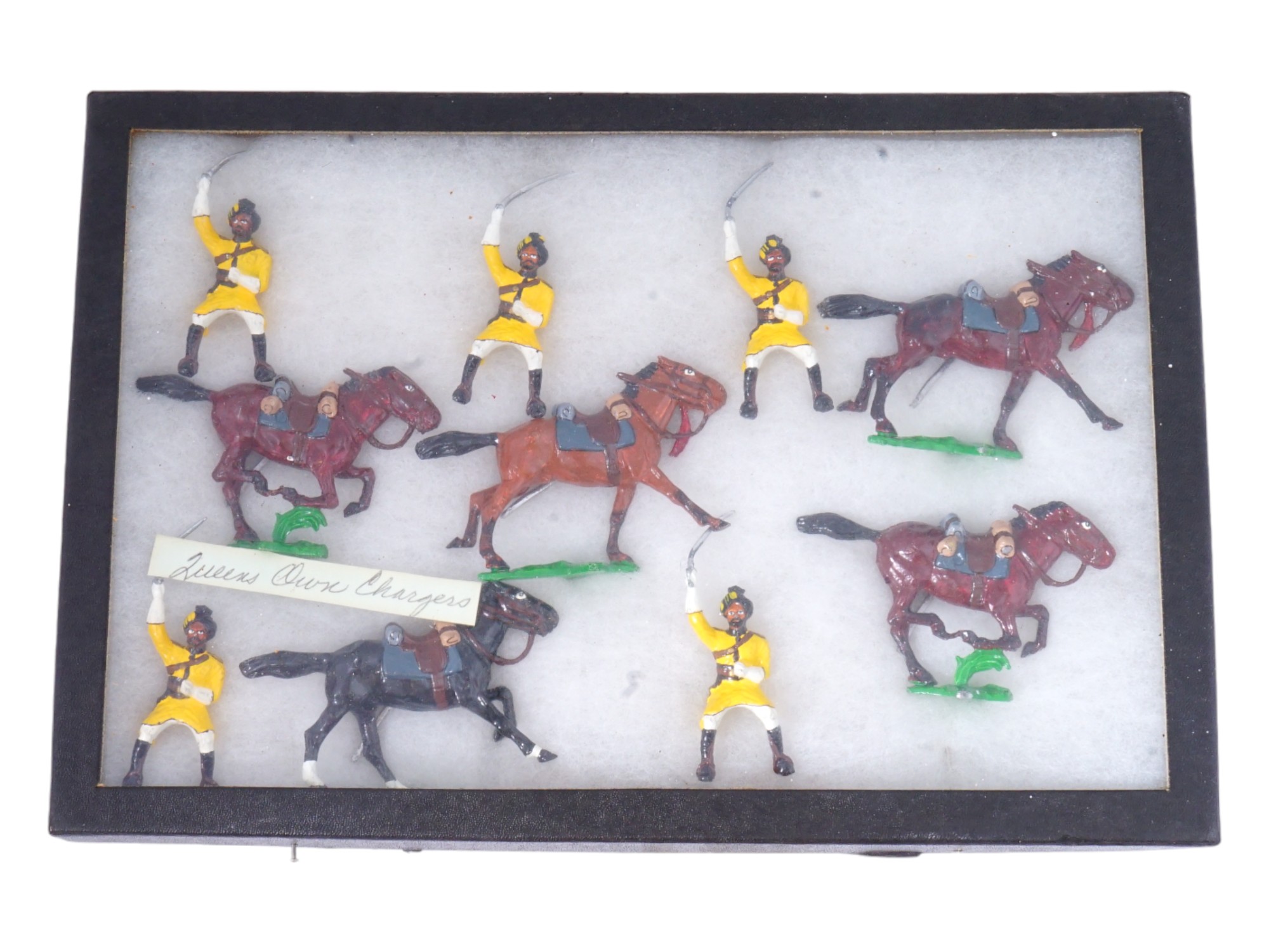 ANTIQUE TOY SOLDIERS BRITISH INDIAN RIDERS ON HORSES PIC-1