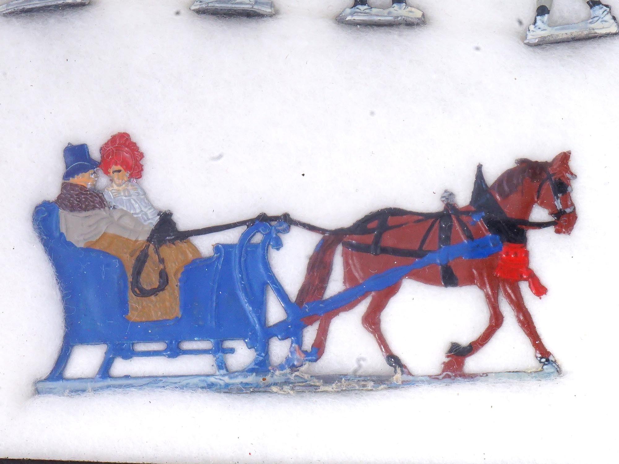 ANTIQUE TOY FIGURINES CHRISTMAS SLEIGH RIDERS SKATERS PIC-6