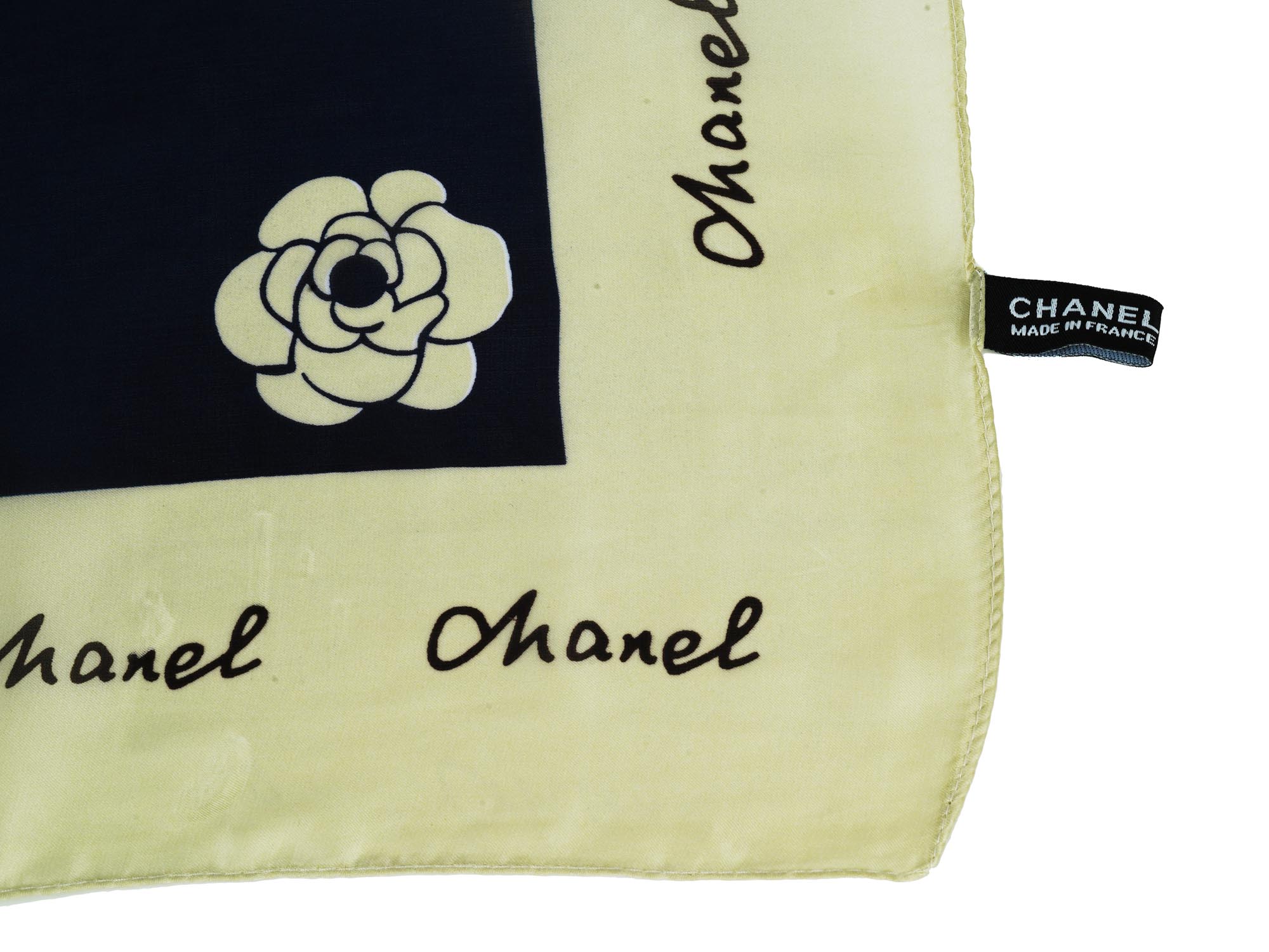 LARGE FRENCH CHANEL RECTANGULAR PURE SILK SCARF PIC-5