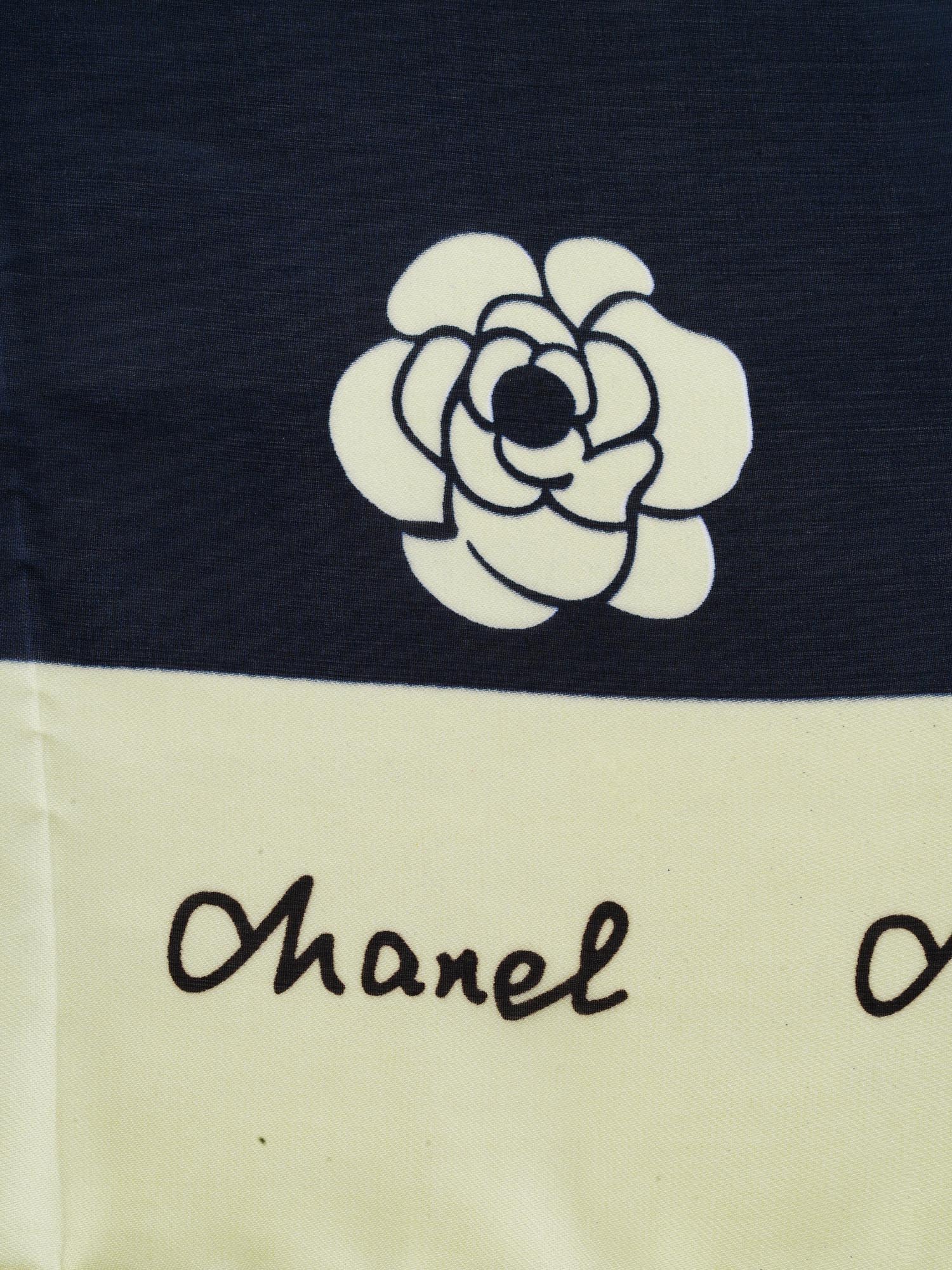 LARGE FRENCH CHANEL RECTANGULAR PURE SILK SCARF PIC-4