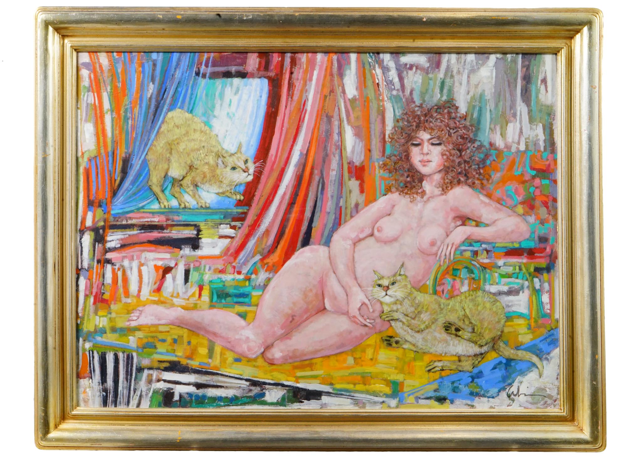 LARRY CABANISS AMERICAN OIL PAINTING OF A NUDE LADY PIC-0